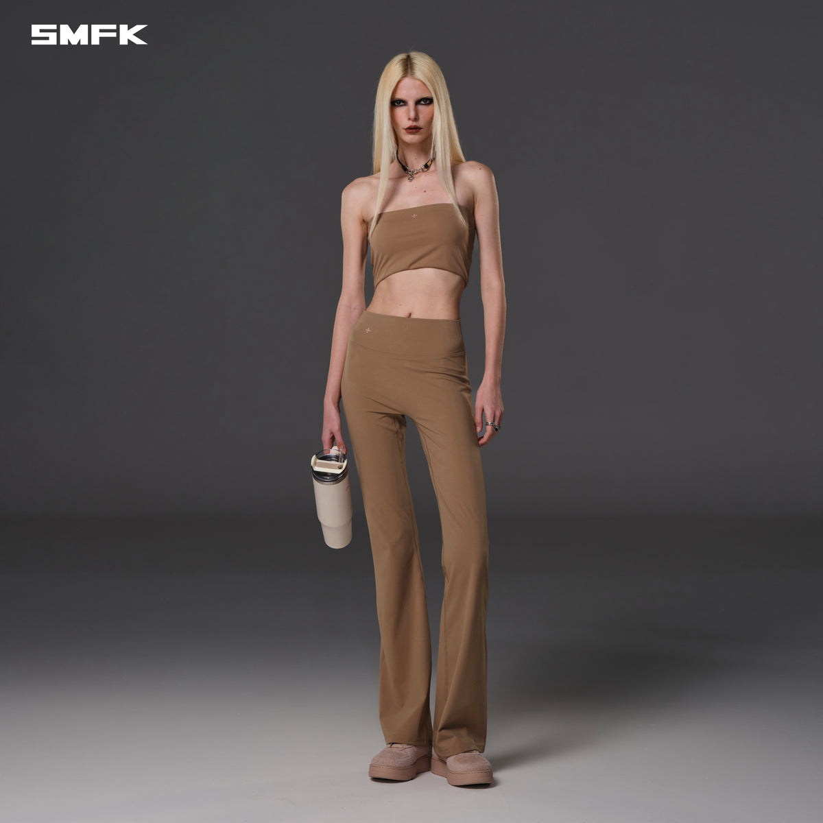 FOCUS GYM STRT PANTS/Lycra Nylon WILD BROWN