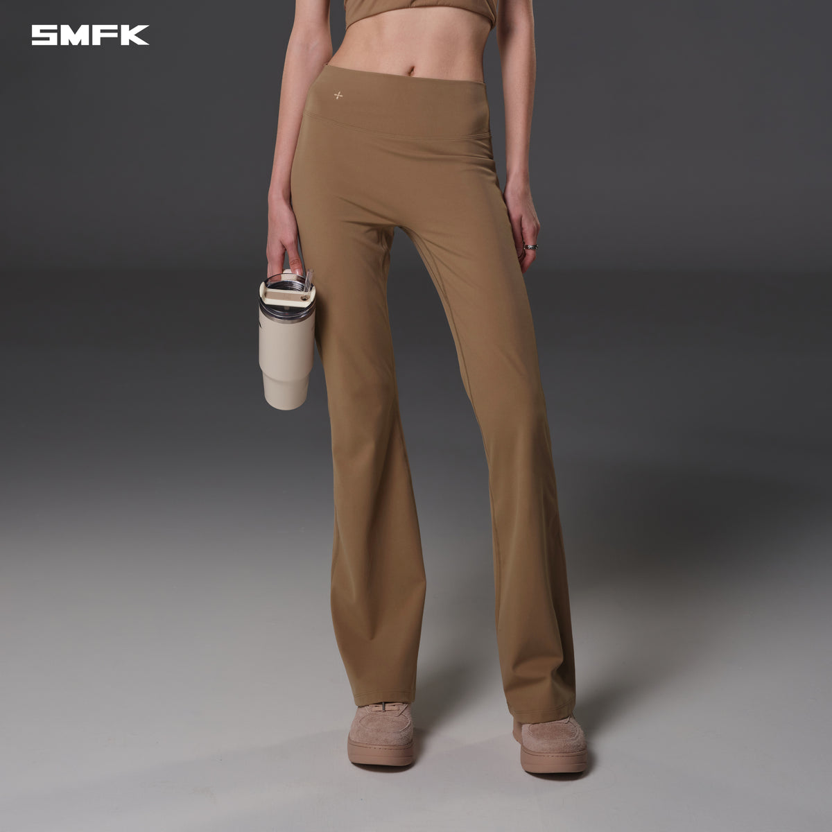 FOCUS GYM STRT PANTS/Lycra Nylon WILD BROWN
