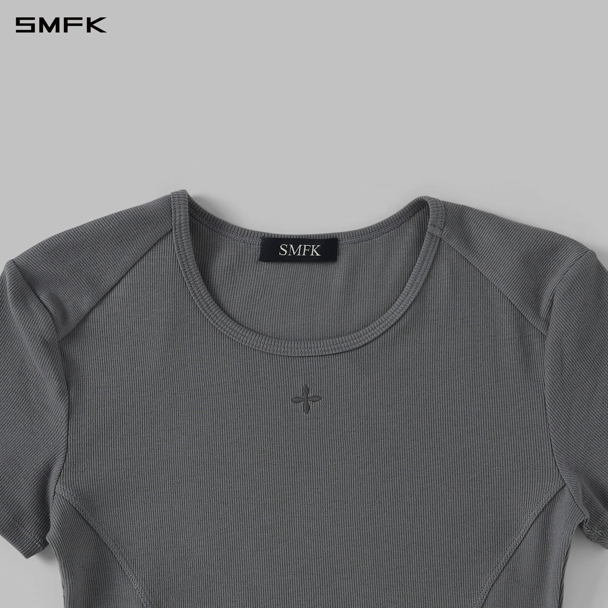 POISE SPORTS LINES TEE / COMBED COTTON+LYCRA