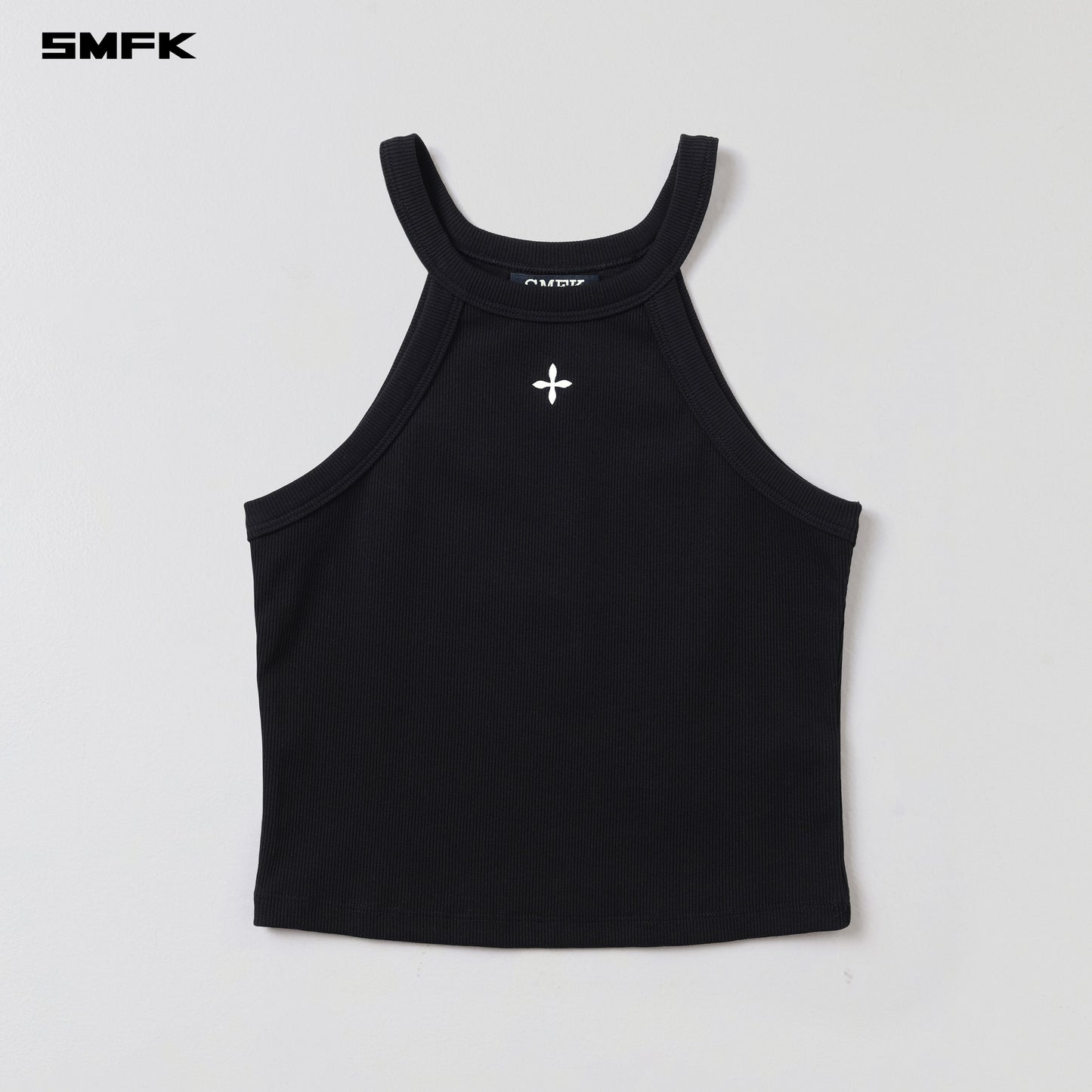 POISE ROUND-NECK TANK/COTTON WILD BLACK