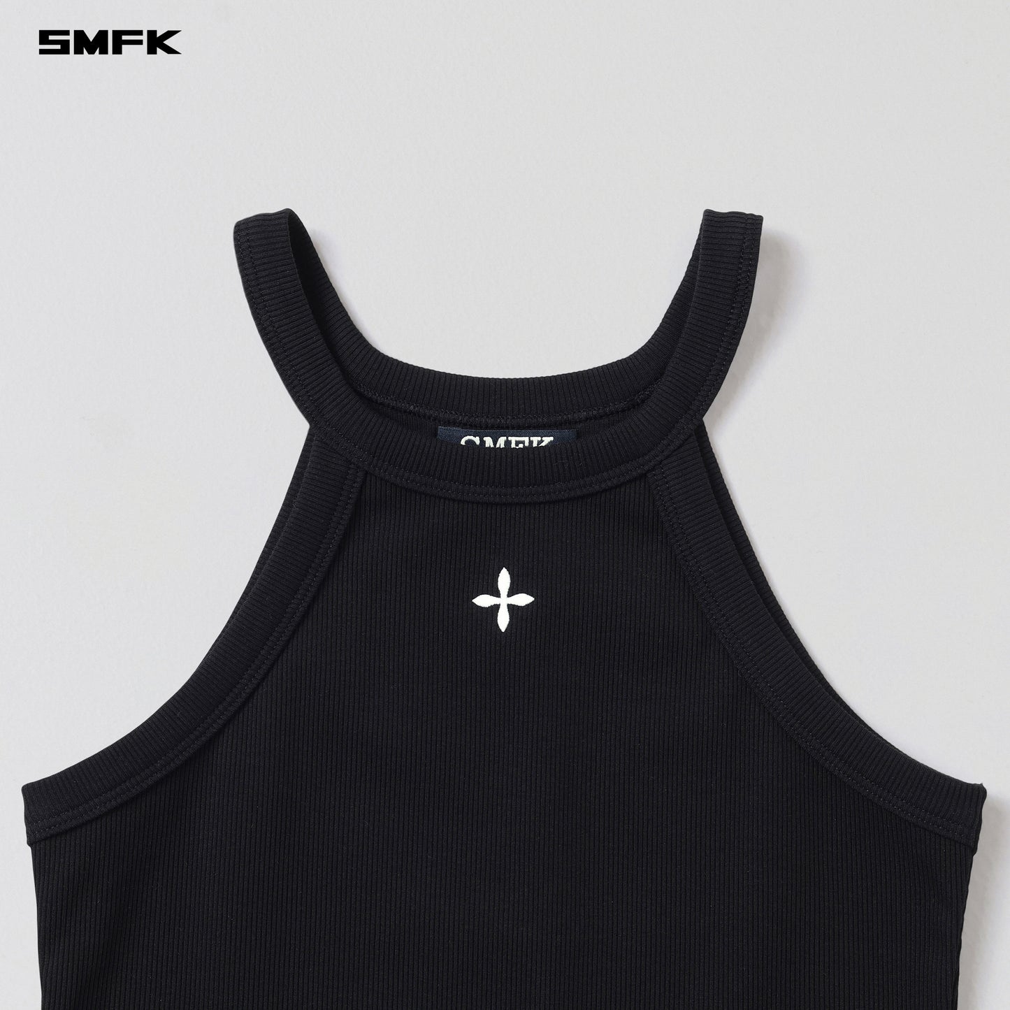 POISE ROUND-NECK TANK/COTTON WILD BLACK