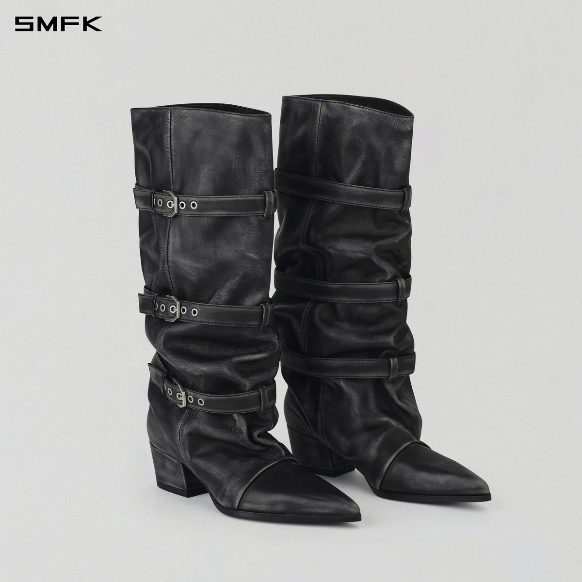 WIZARD HIGH-CALF COWBOY BOOTS/ HAND BURNISHED CALF/W