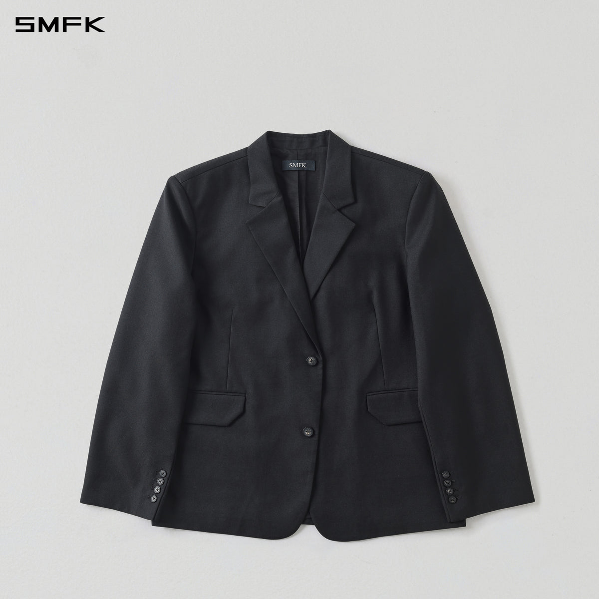 MYTH AEOLUS MUTATION LOOSE DOUBLE SUIT/WOOL+POLYESTER/U MIDNIGHT BLACK
