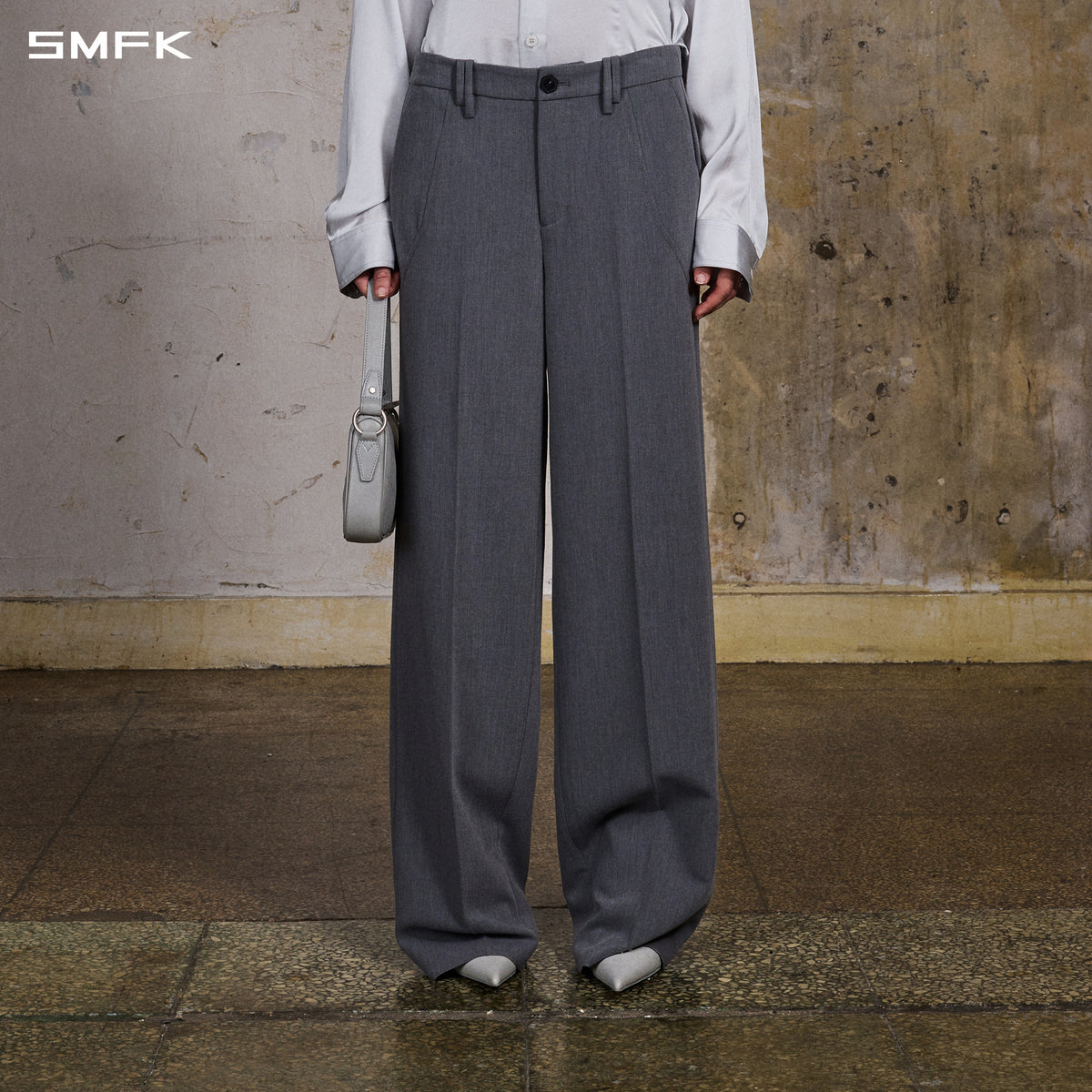MIRAGE SIREN MIST LOOSE FORMAL PANTS/POLYESTER+VISCOSE+SPANDEX+WOOL/W