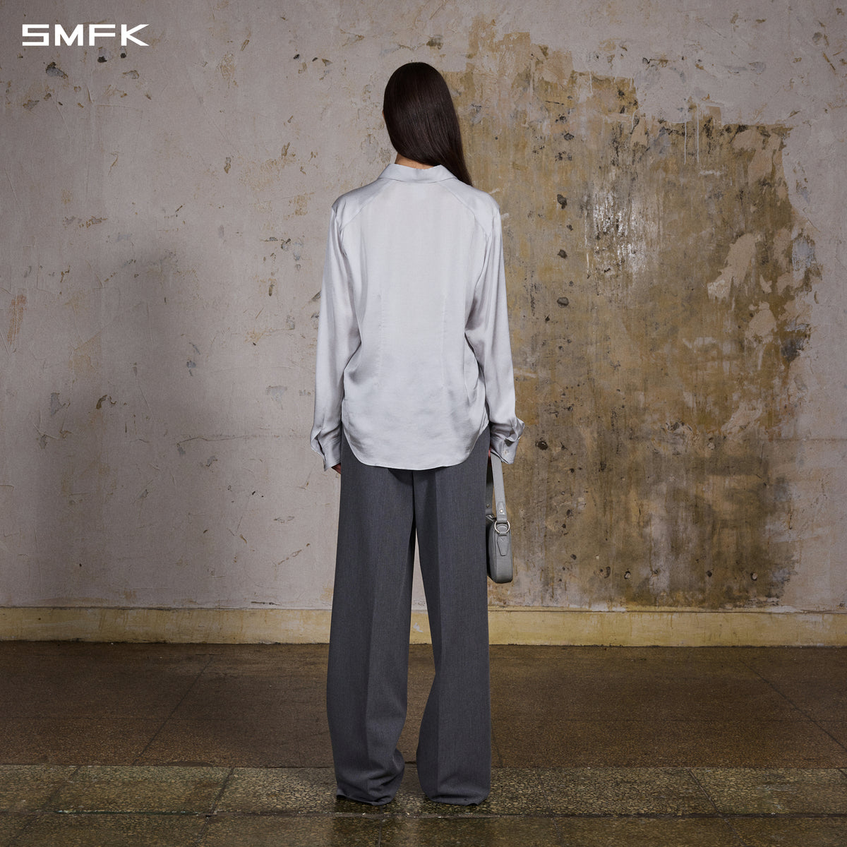MIRAGE SIREN MIST LOOSE FORMAL PANTS/POLYESTER+VISCOSE+SPANDEX+WOOL/W