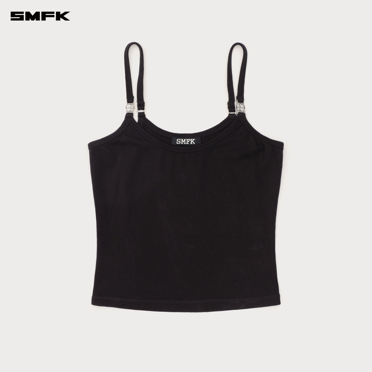 Compass Hug Sports Slim-fit Strap Top Wild Black