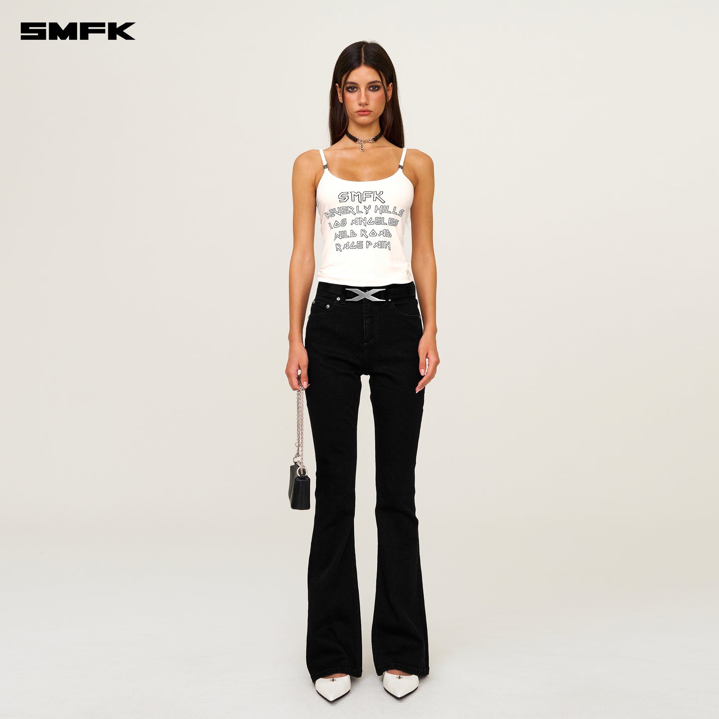 Future Mirage Sports Strap Top (Beverly Hills Edition) Snowy Mountain White