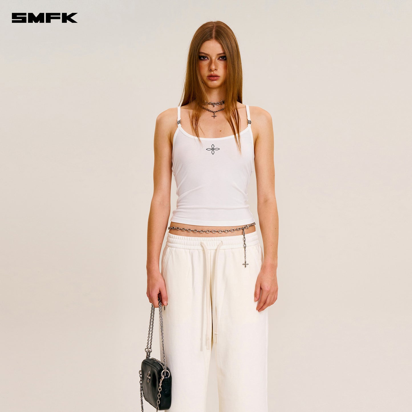 COMPASS STAMP ACETATE BODY CAMISOLE / SNOW MOUNTAIN WHITE