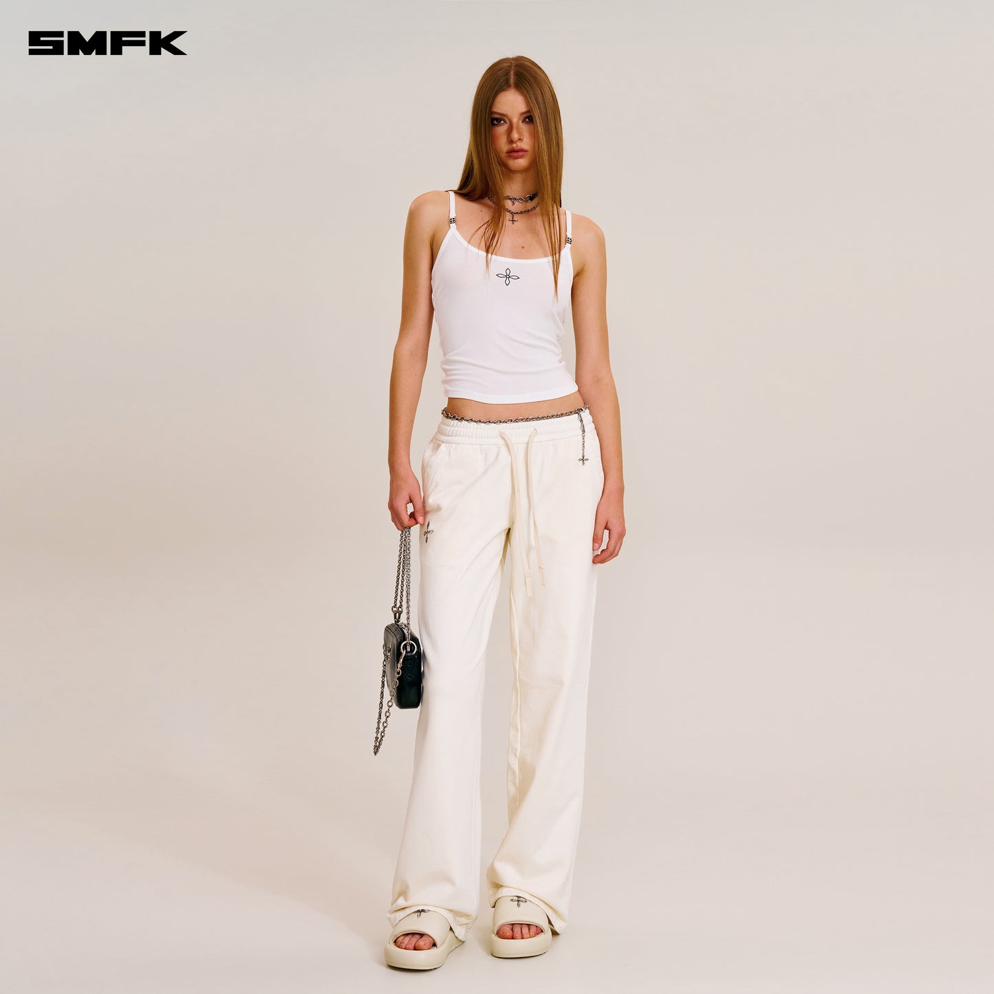 COMPASS STAMP ACETATE BODY CAMISOLE / SNOW MOUNTAIN WHITE