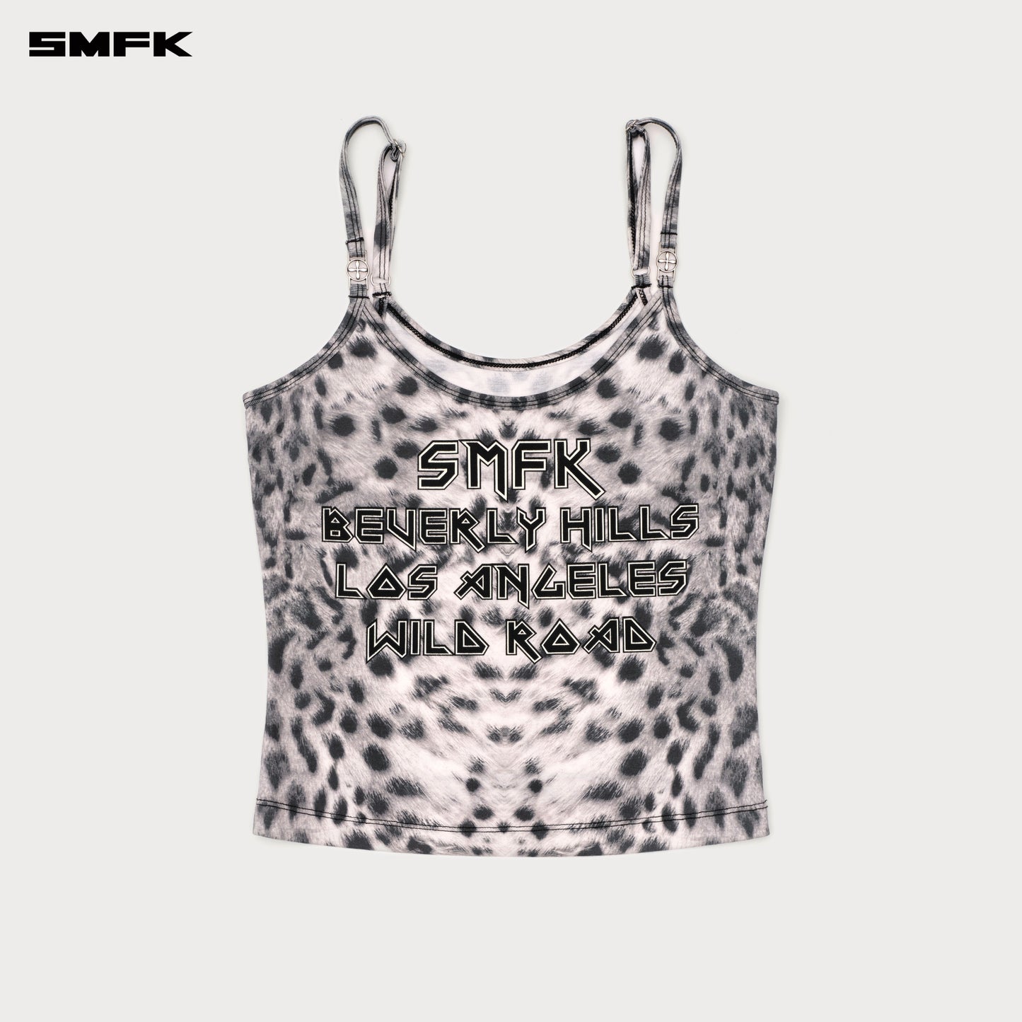 Future Mirage Leopard Print Sports Strap Top (Beverly Hills Edition) White Leopard