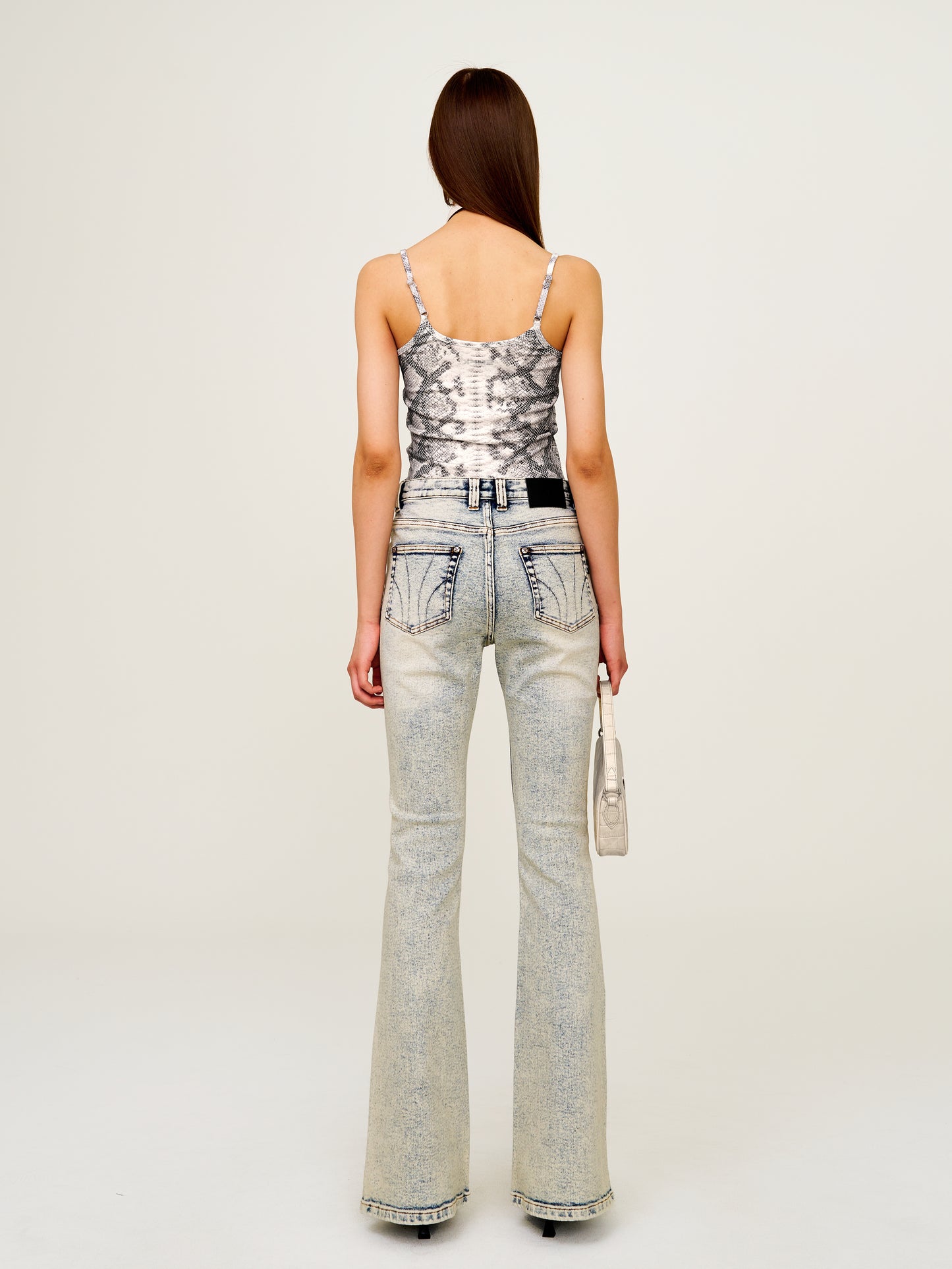 Future Mirage Serpent Print Sports Strap Top (Beverly Hills Edition) White Serpent
