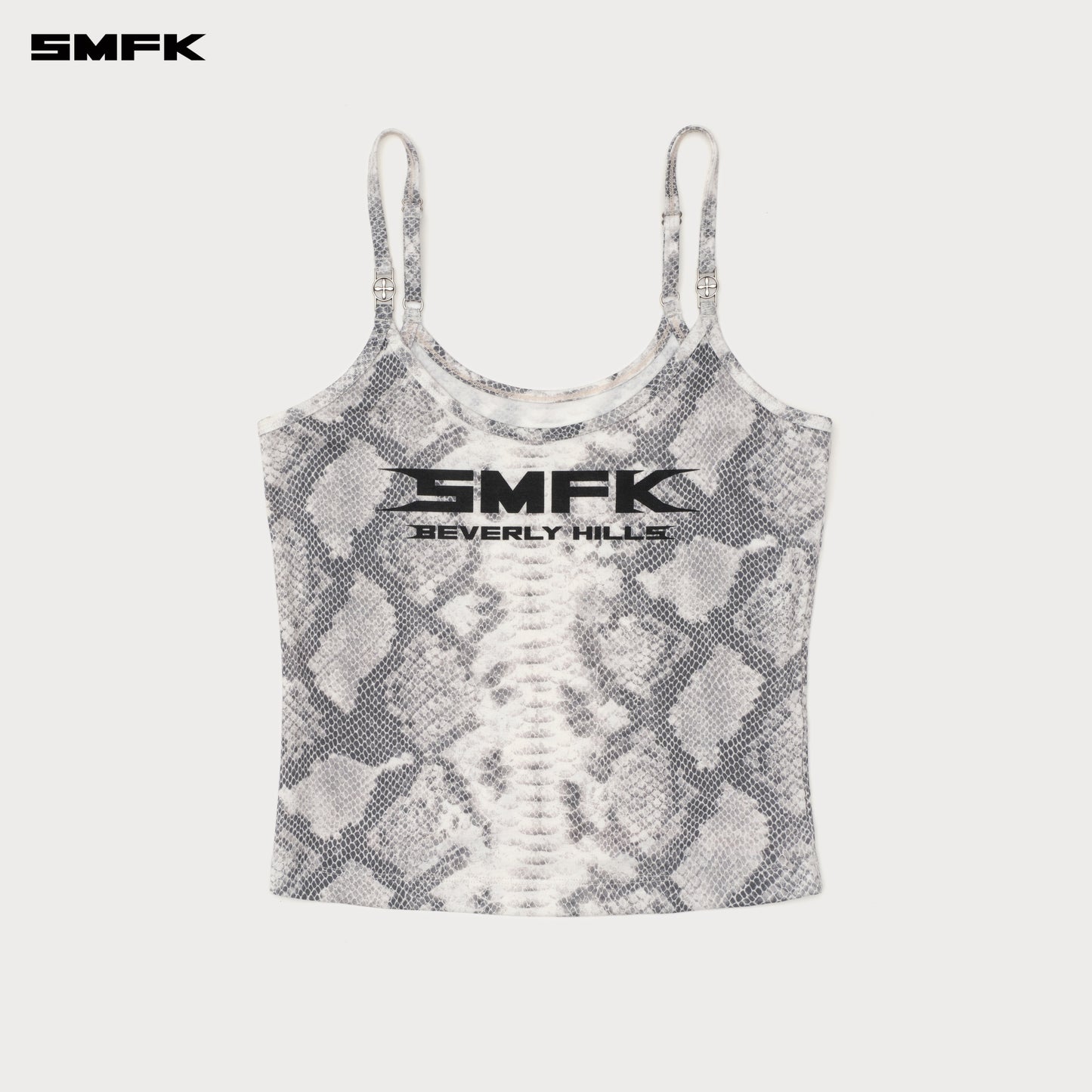 Future Mirage Serpent Print Sports Strap Top (Beverly Hills Edition) White Serpent