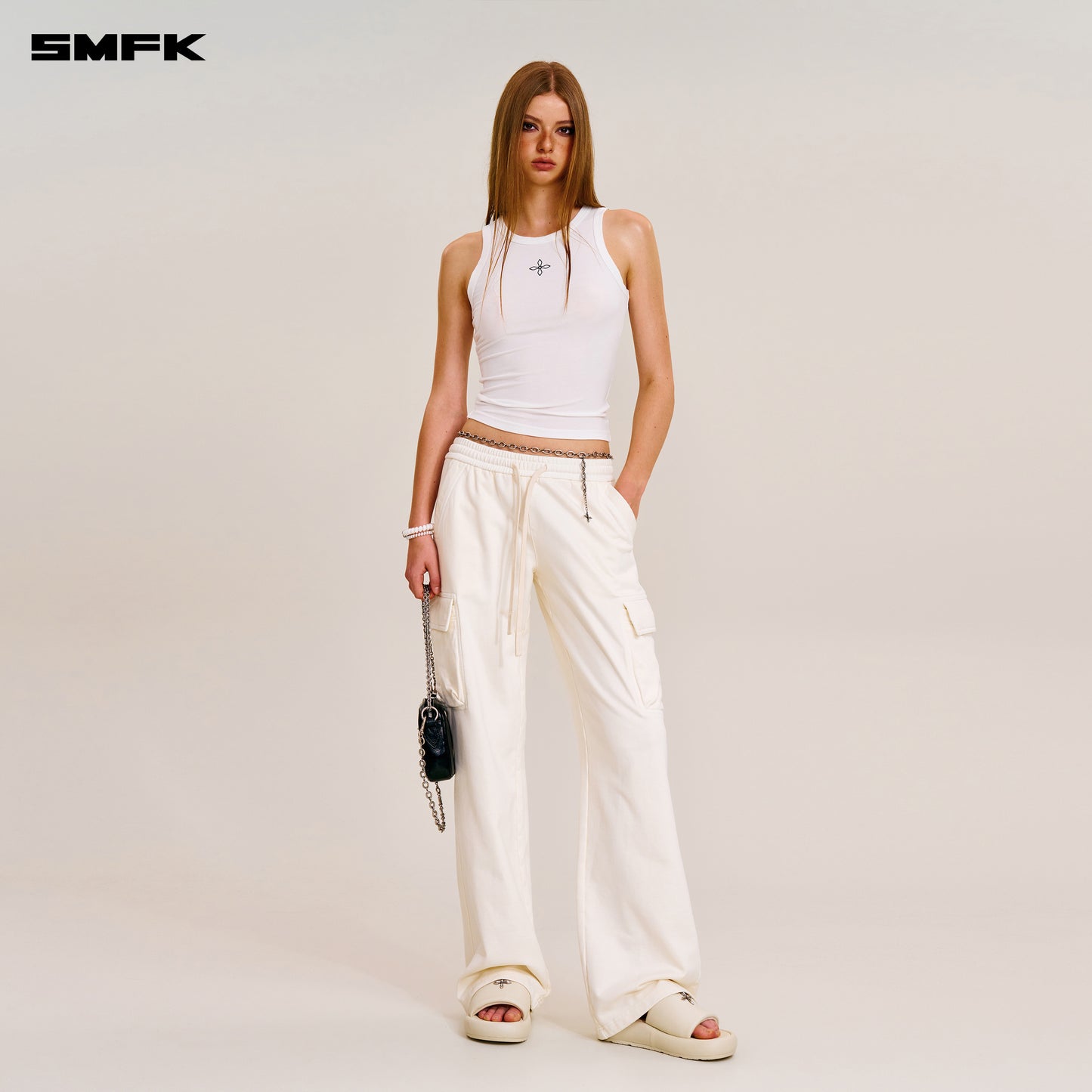 COMPASS STAMP ACETATE BODY SPORTS TANK/ SNOW MOUNTAIN WHITE