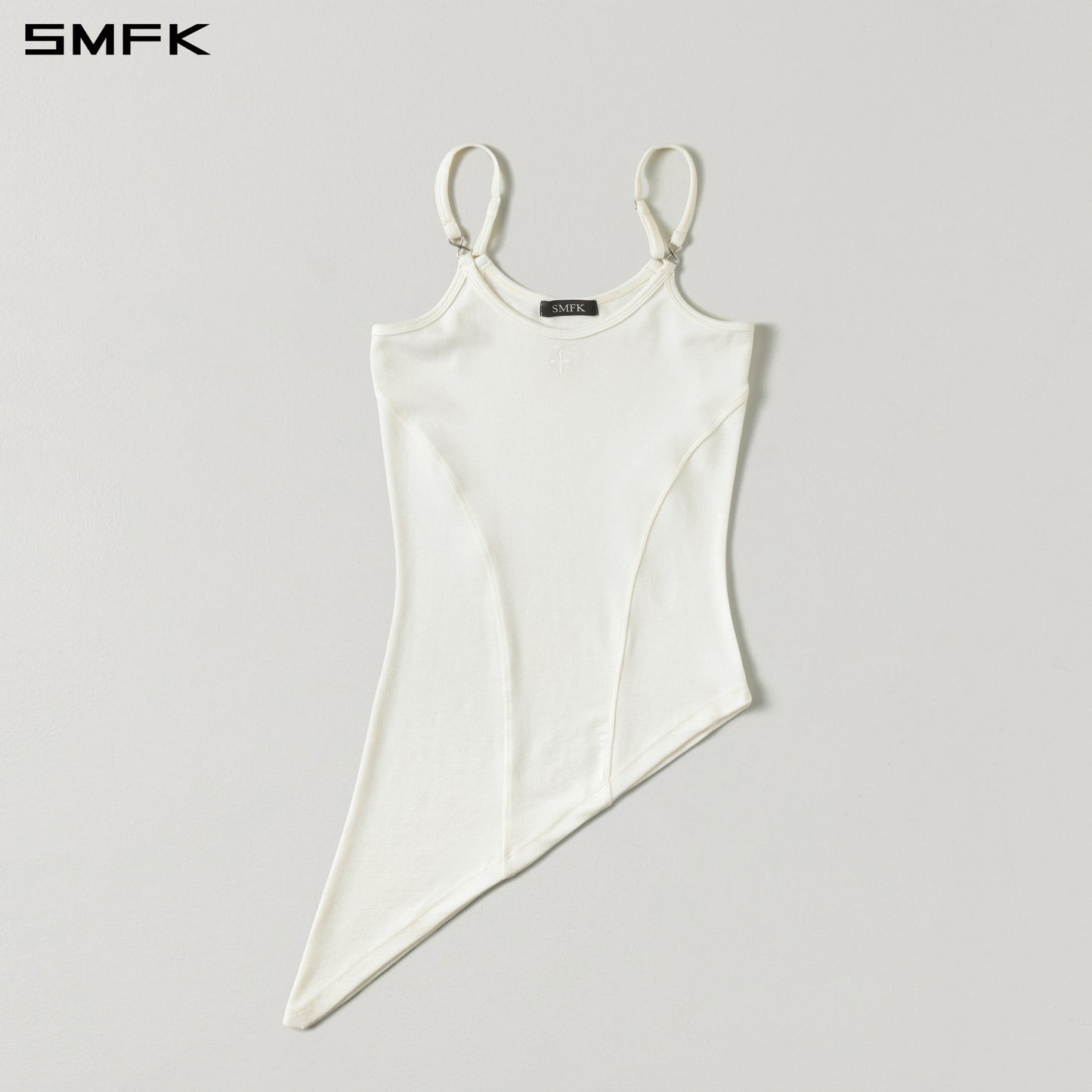 MYTH AEOLUS ASYMMETRY CAMISOLE/LENZING TENCEL+WOOL CLOUD WHITE