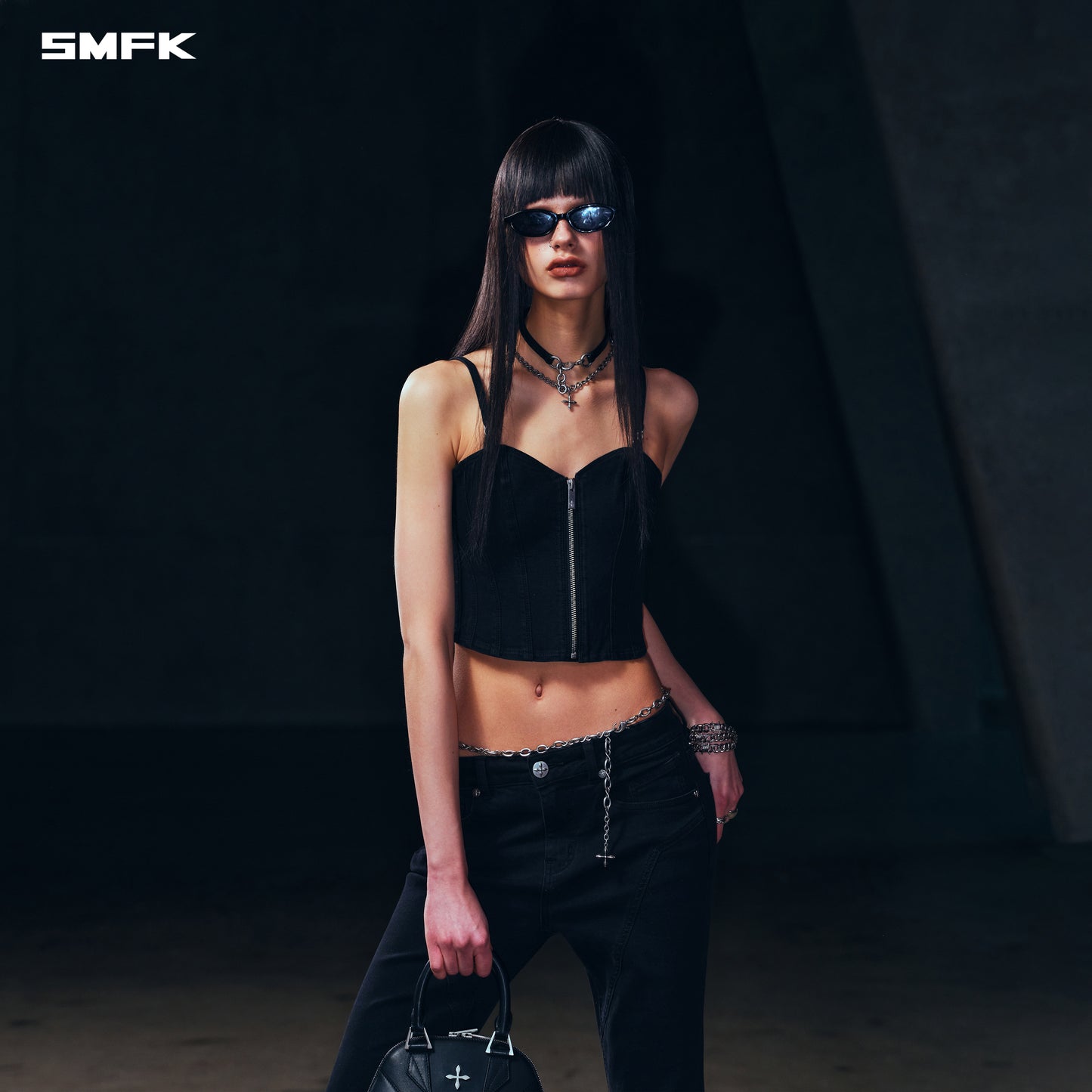 WILD MIRAGE SLIM DENIM CAMISOLE/E-COTTON