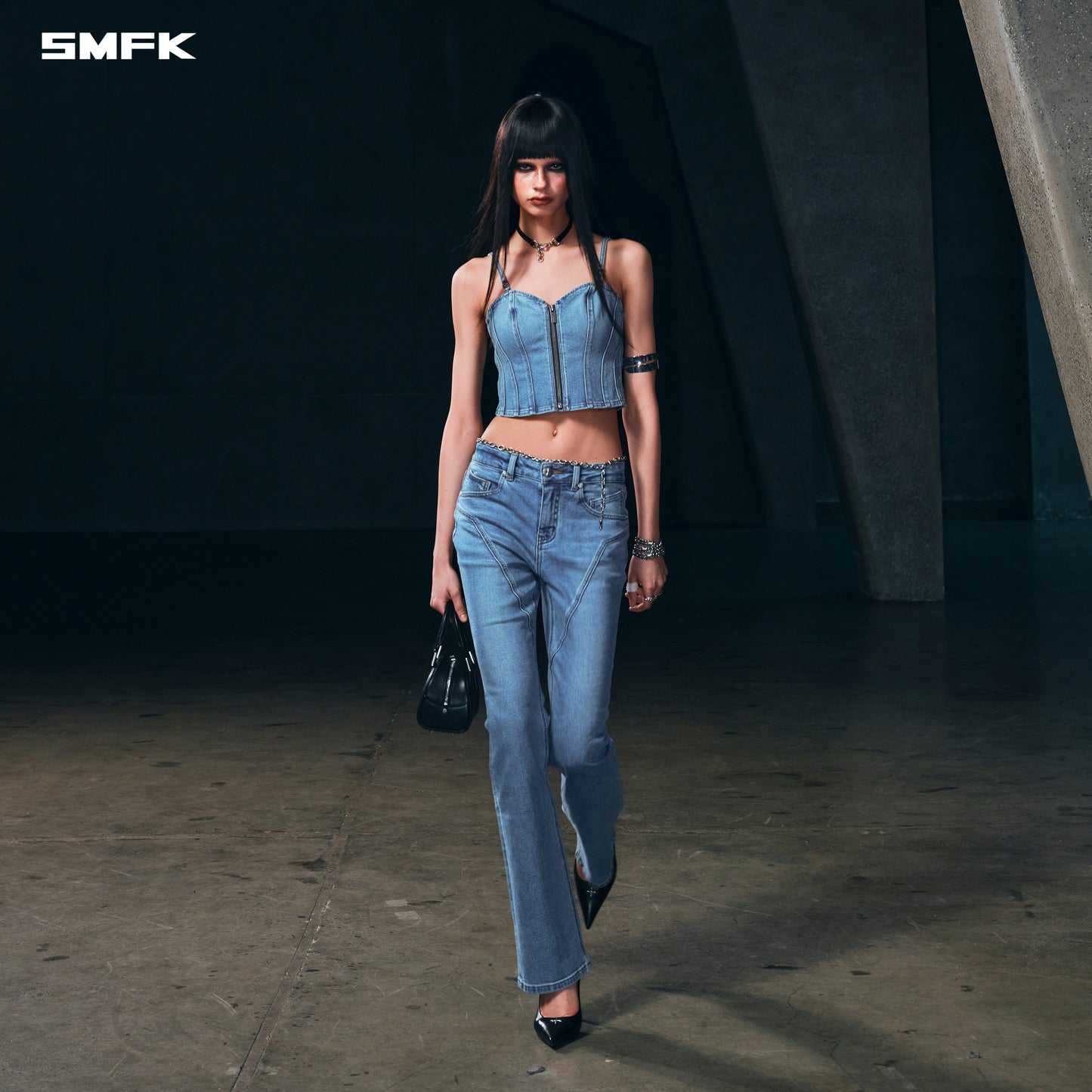 WILD MIRAGE SLIM DENIM CAMISOLE/E-COTTON