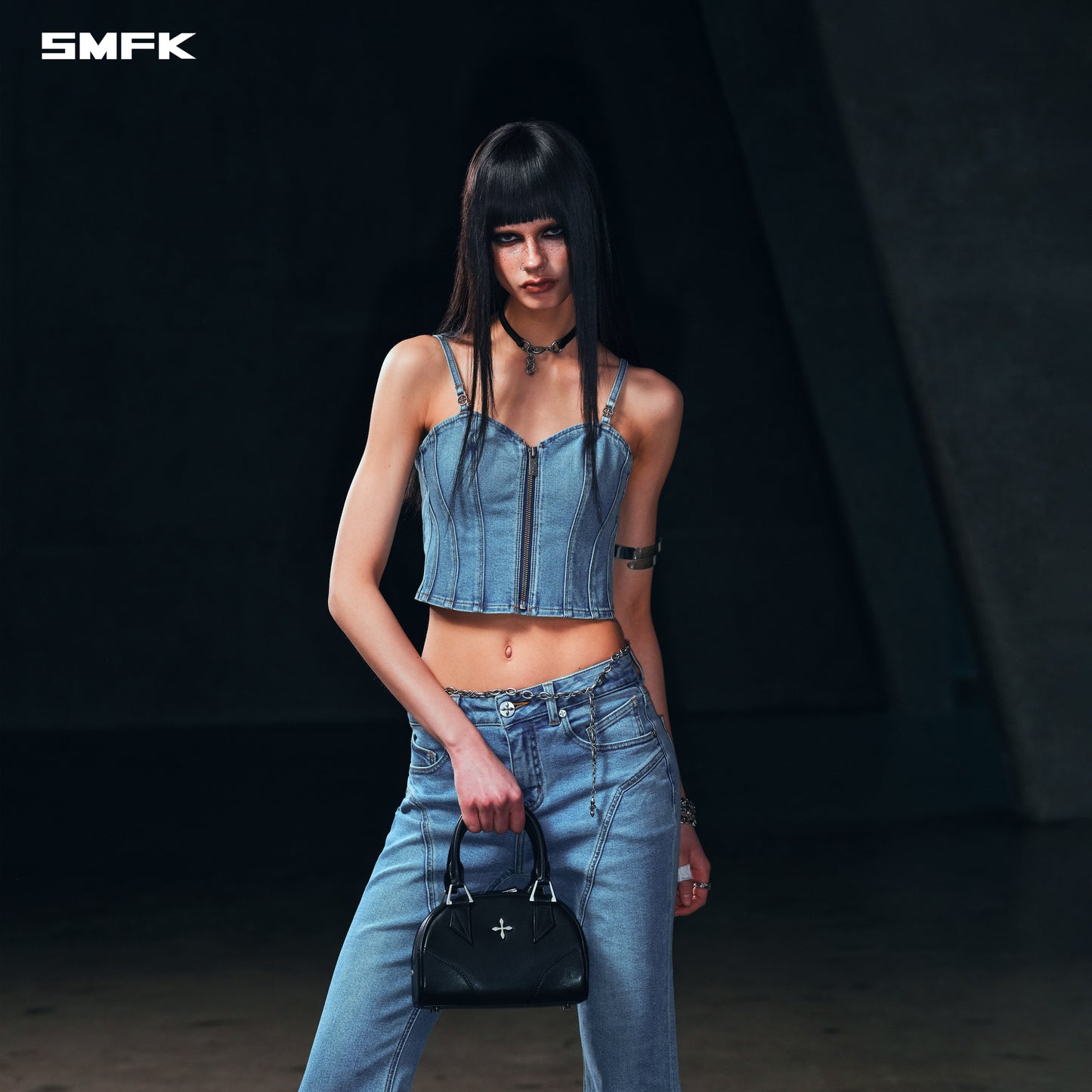 WILD MIRAGE SLIM DENIM CAMISOLE/E-COTTON