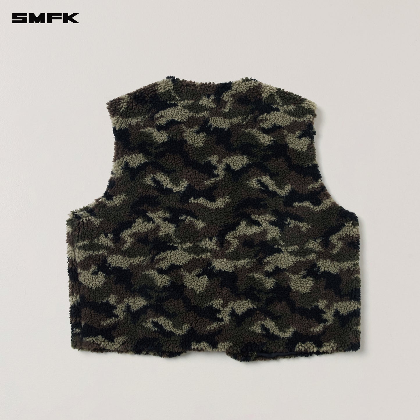 COMPASS MODE ROVE WOOL JACQUARD CAMO LOOSE TANK/ ARMY GREEN CAMOUFLAGE