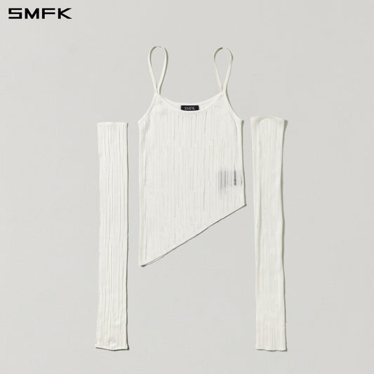 MIRAGE SIREN VISIONAL KNIT SHORT CAMISOLE/TENCEL+SILK CLOUD WHITE