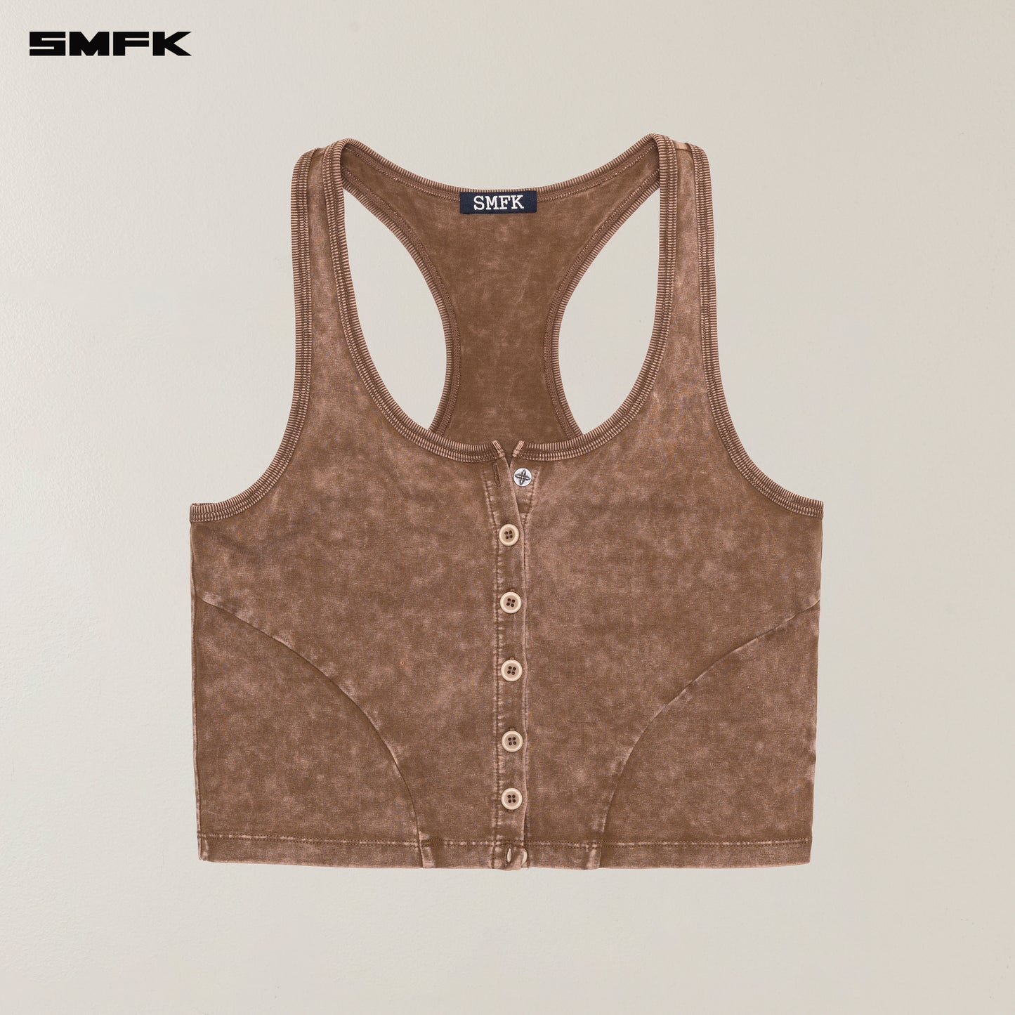 VINTAGE HURRICANE FADE GYM VEST_ WILD HORSE BROWN