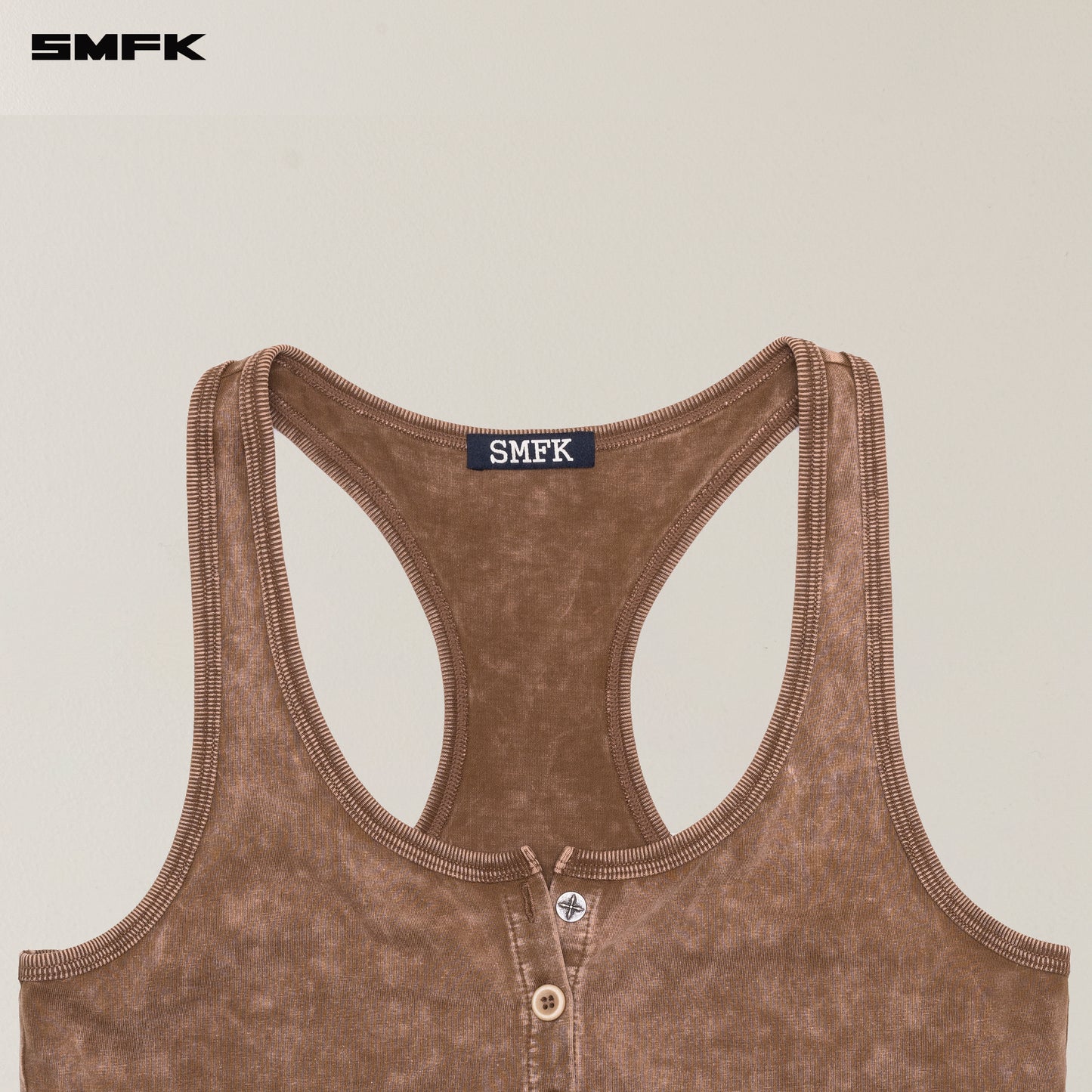 VINTAGE HURRICANE FADE GYM VEST_ WILD HORSE BROWN