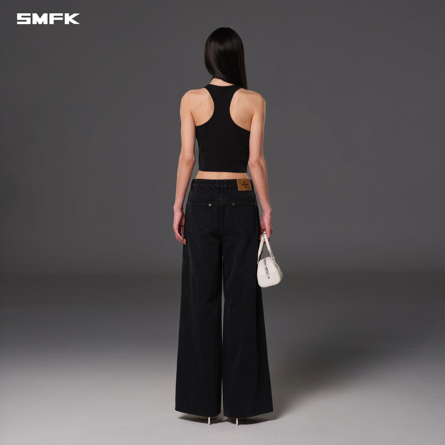 VINTAGE NOMADIC SLIM ZIP TANK/long-staple cotton - WILD BLACK