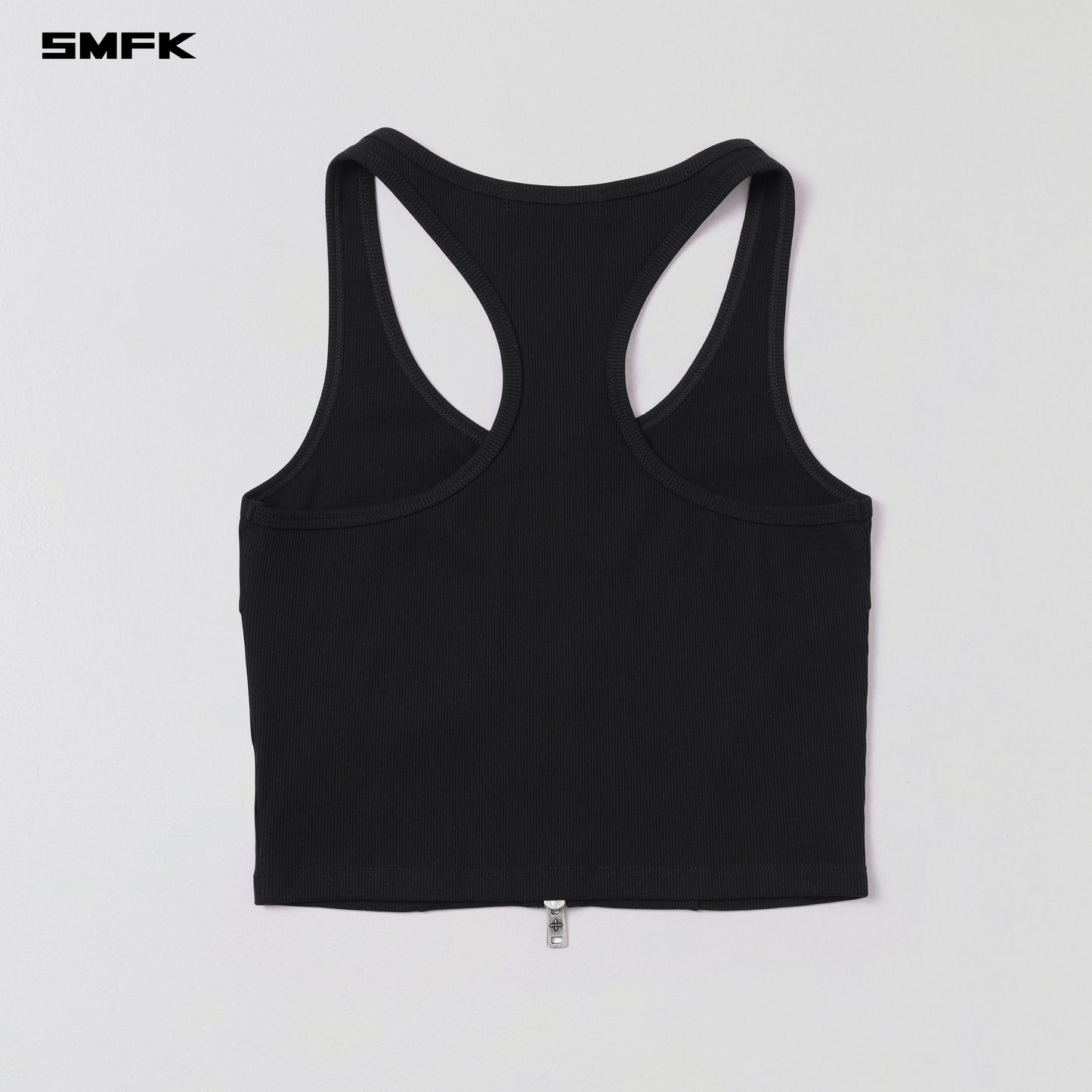 VINTAGE NOMADIC SLIM ZIP TANK/long-staple cotton - WILD BLACK
