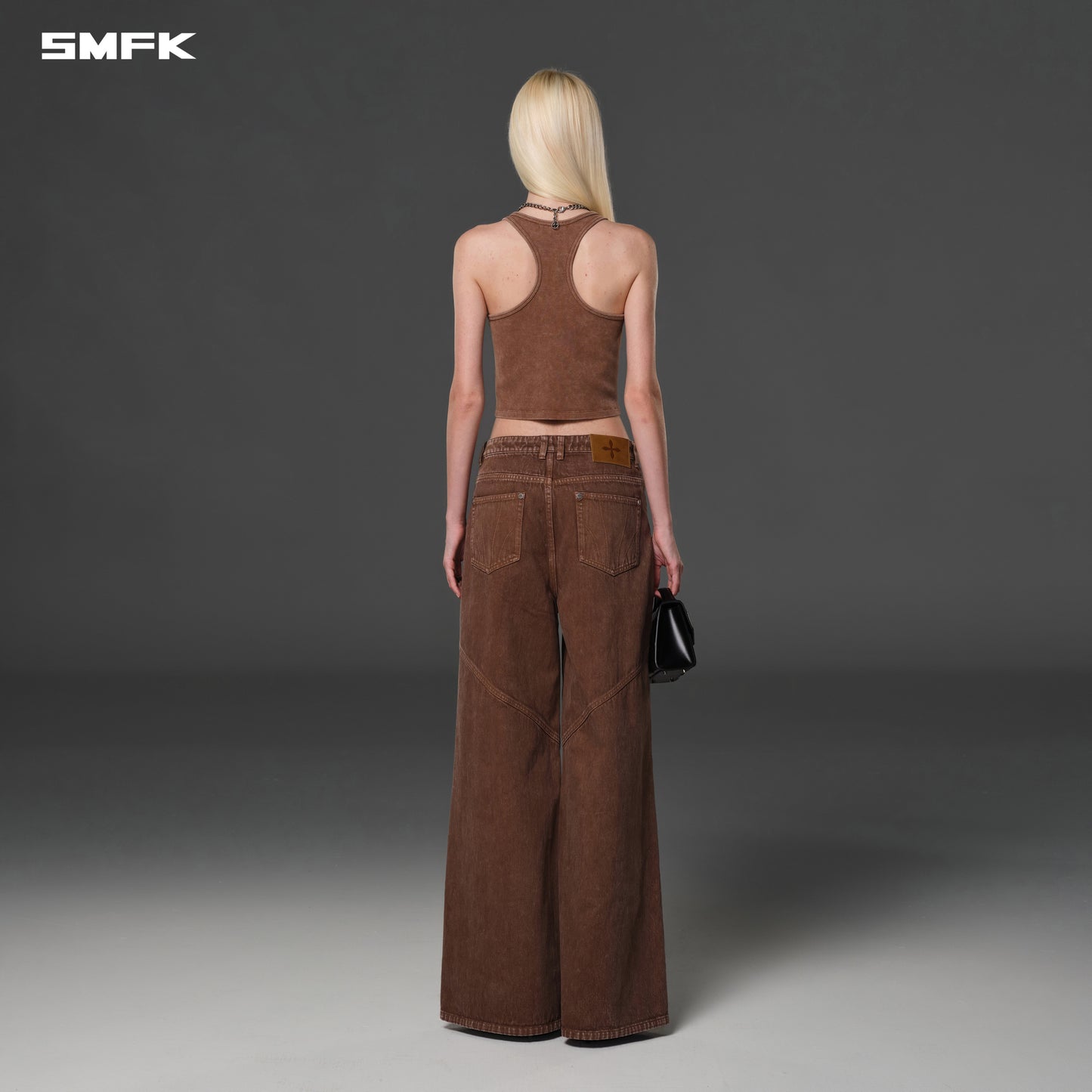 VINTAGE NOMADIC SLIM ZIP TANK/long-staple cotton - VANISH BROWN