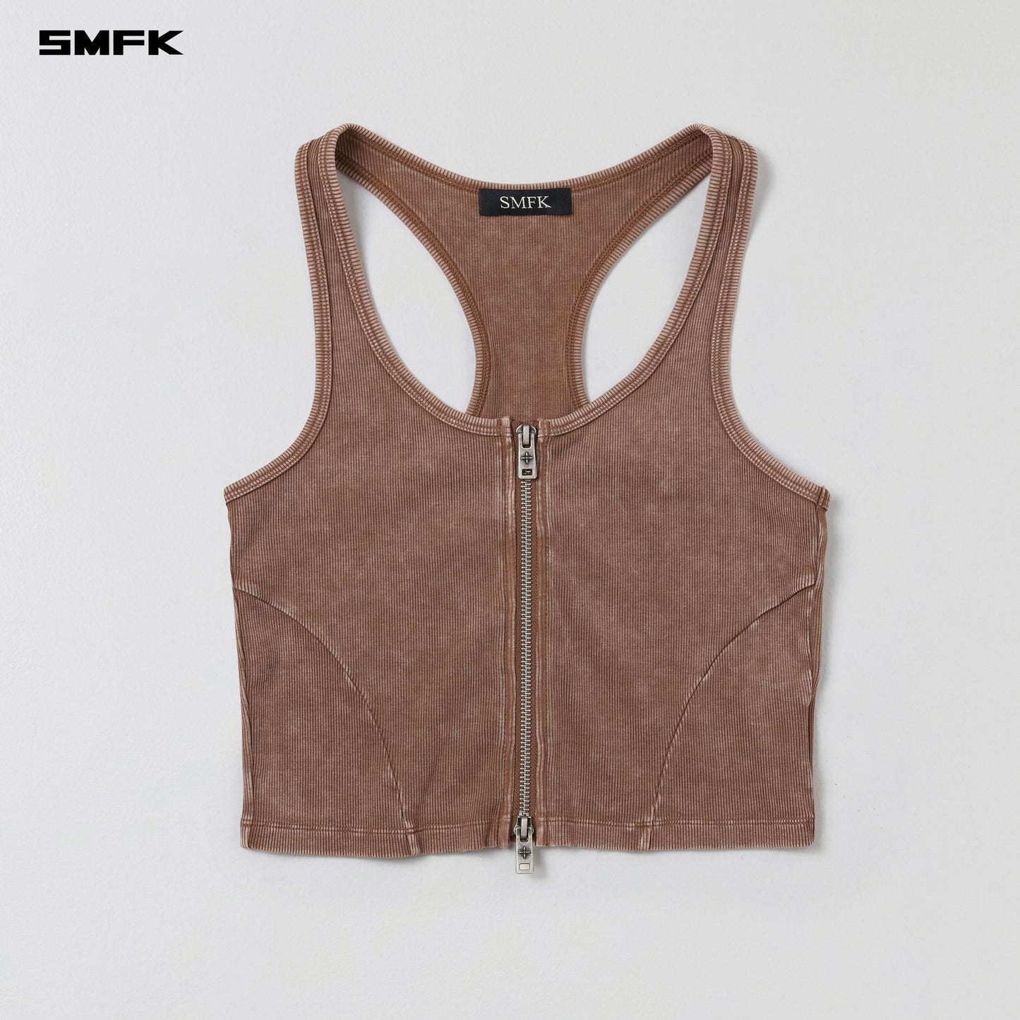 VINTAGE NOMADIC SLIM ZIP TANK/long-staple cotton - VANISH BROWN