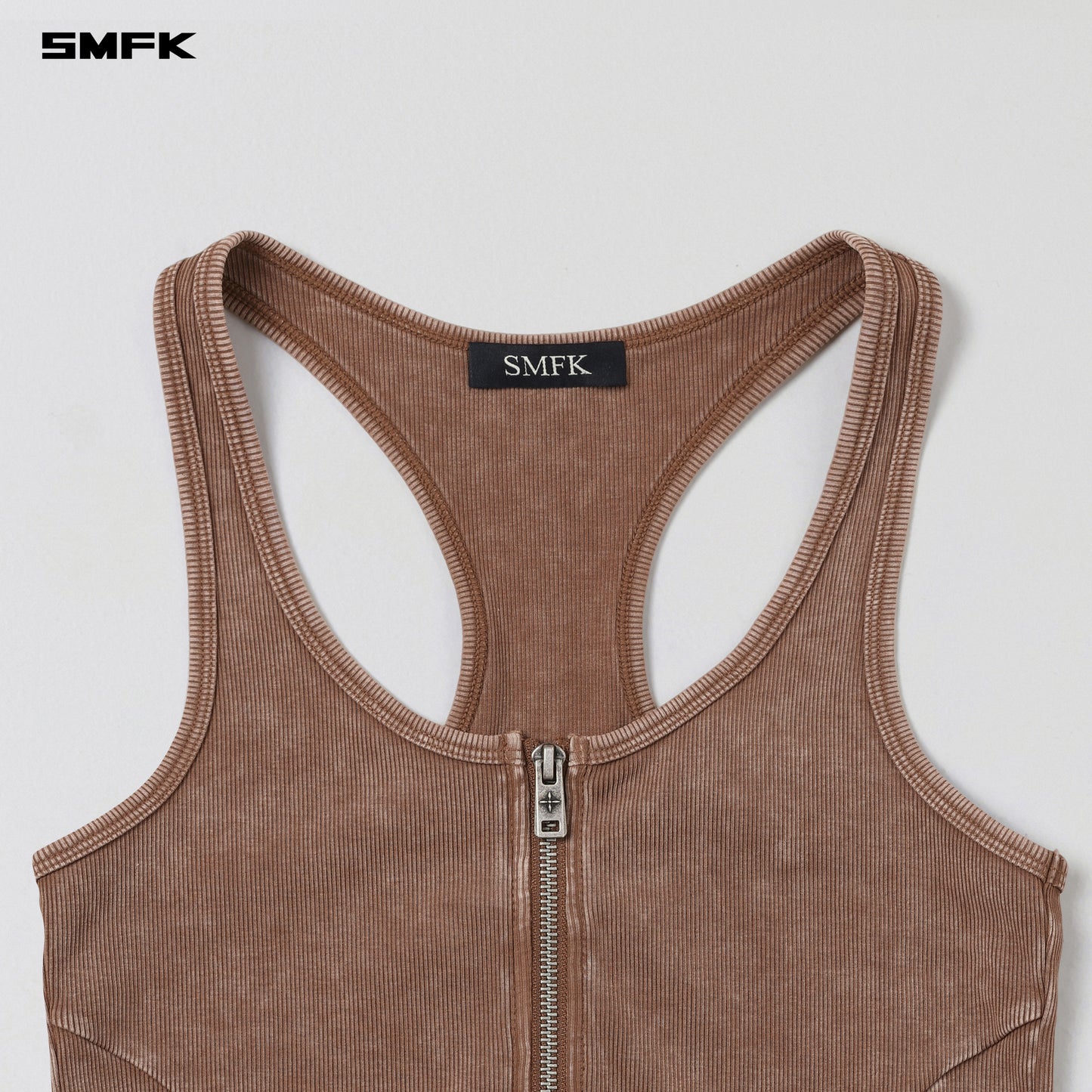 VINTAGE NOMADIC SLIM ZIP TANK/long-staple cotton - VANISH BROWN