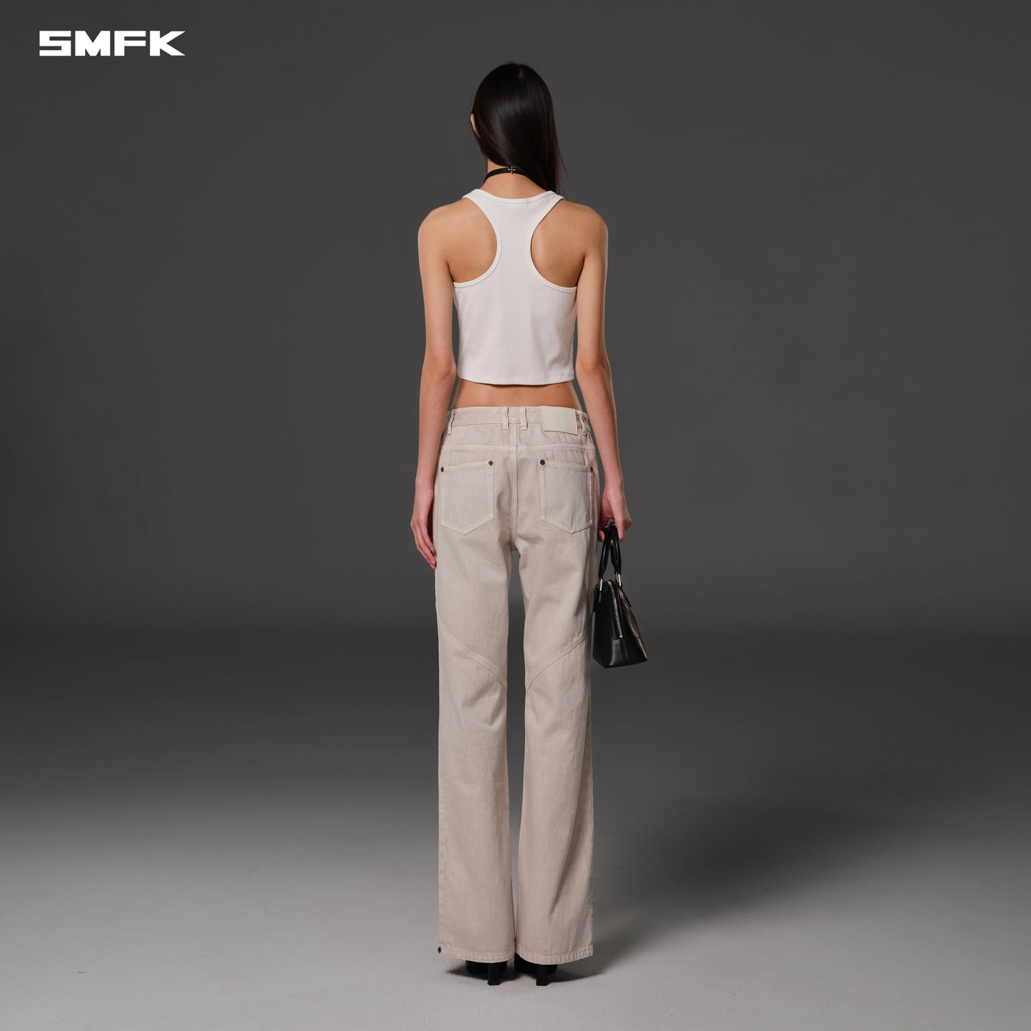 VINTAGE NOMADIC SLIM ZIP TANK/long-staple cotton - CLOUD WHITE