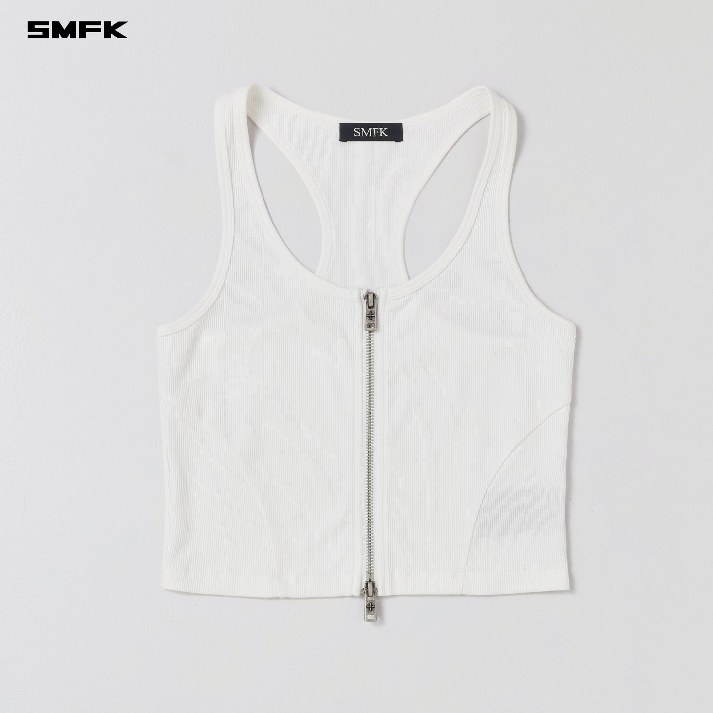 VINTAGE NOMADIC SLIM ZIP TANK/long-staple cotton - CLOUD WHITE