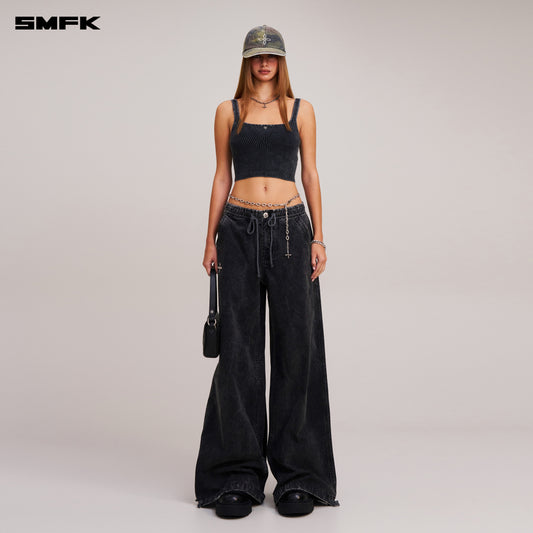 VINTAGE-SAVAGE KNIT TANK/STONE WASH/ VANISH BLACK