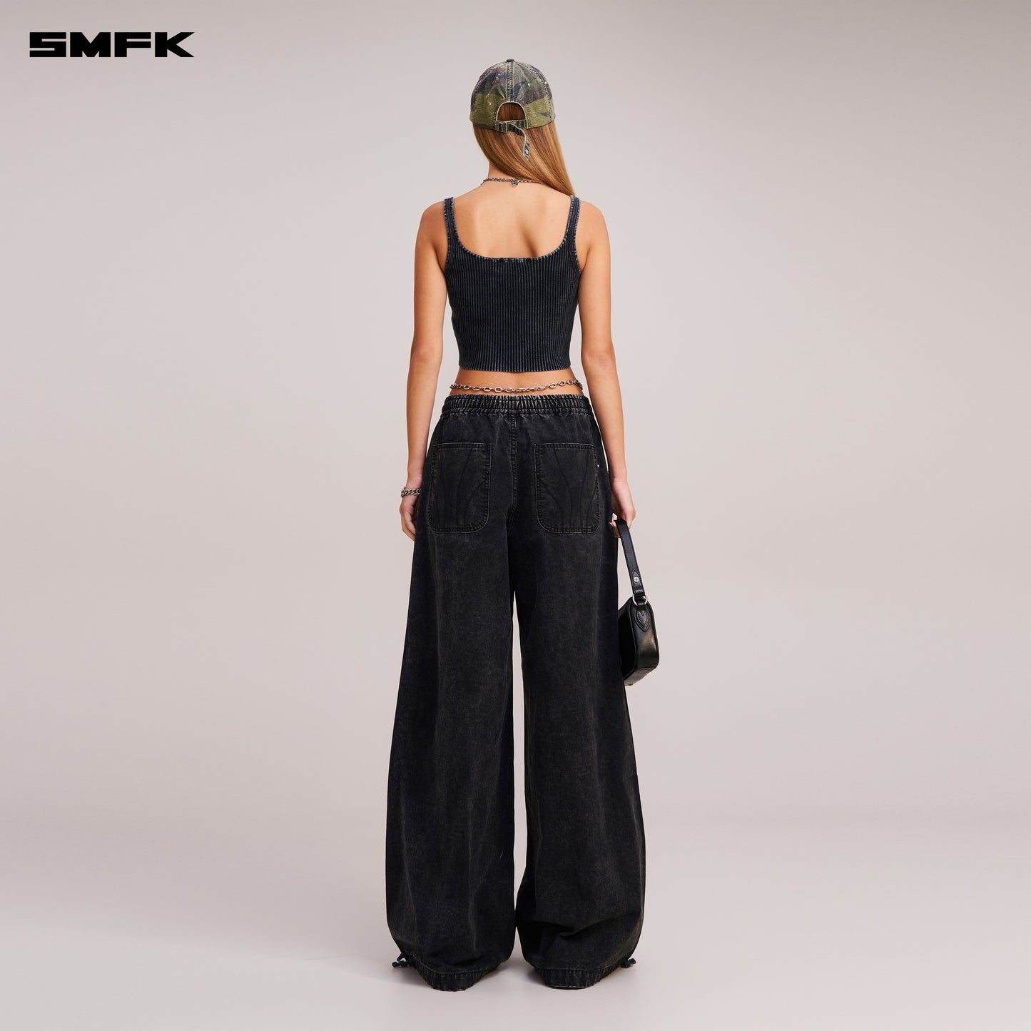VINTAGE-SAVAGE KNIT TANK/STONE WASH/ VANISH BLACK
