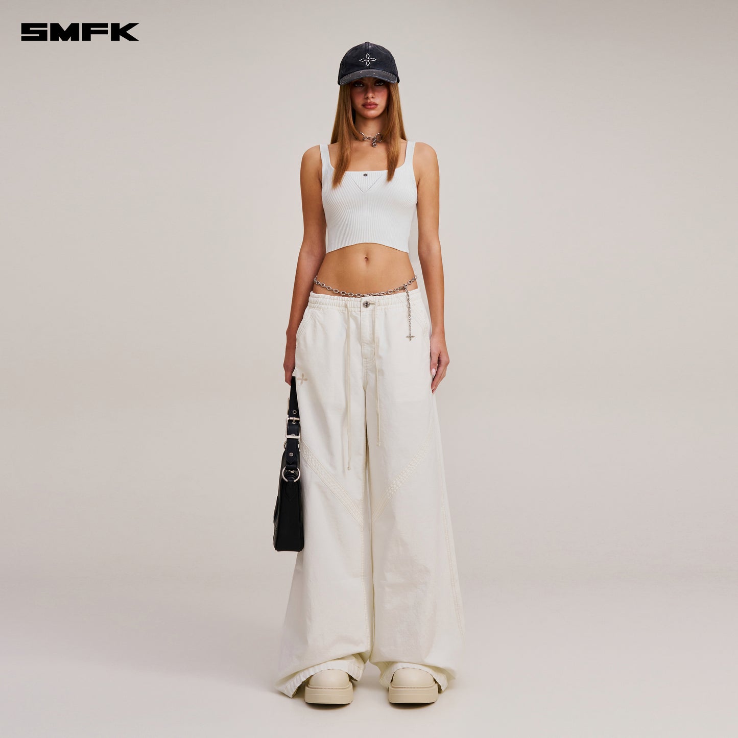 VINTAGE-SAVAGE KNIT TANK/STONE WASH/ VANISH WHITE