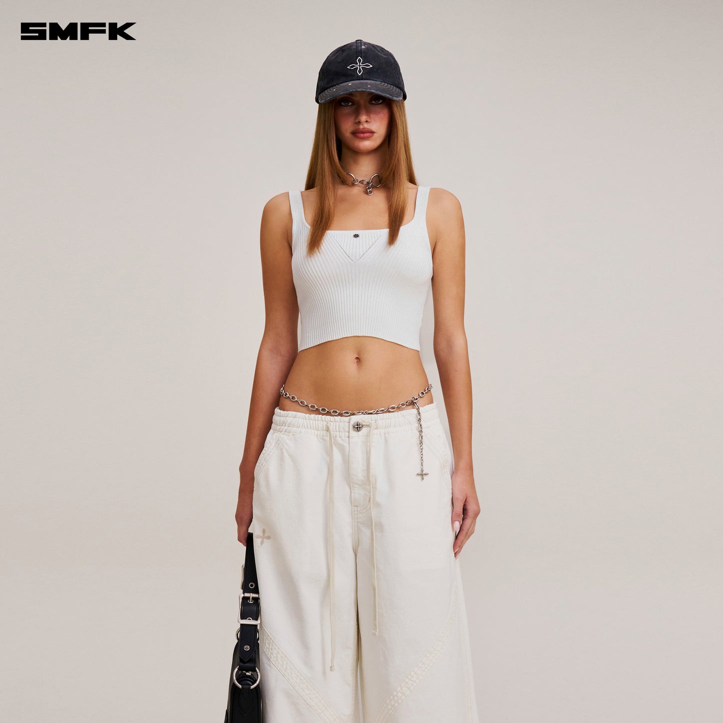 VINTAGE-SAVAGE KNIT TANK/STONE WASH/ VANISH WHITE