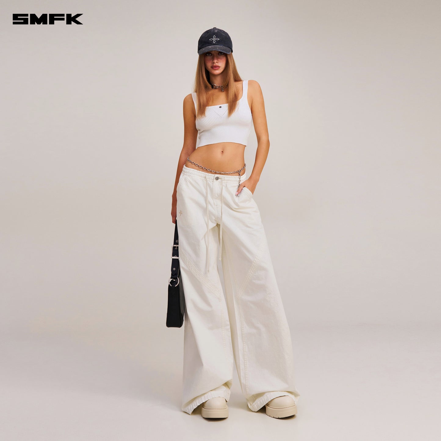 VINTAGE-SAVAGE KNIT TANK/STONE WASH/ VANISH WHITE