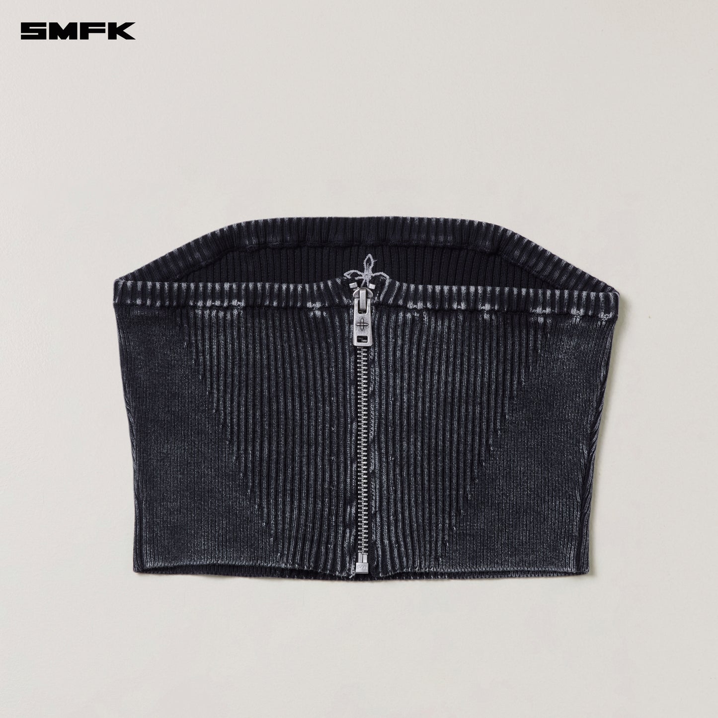 VINTAGE-SAVAGE KNIT BUSTIER/STONE WASH/ VANISH BLACK