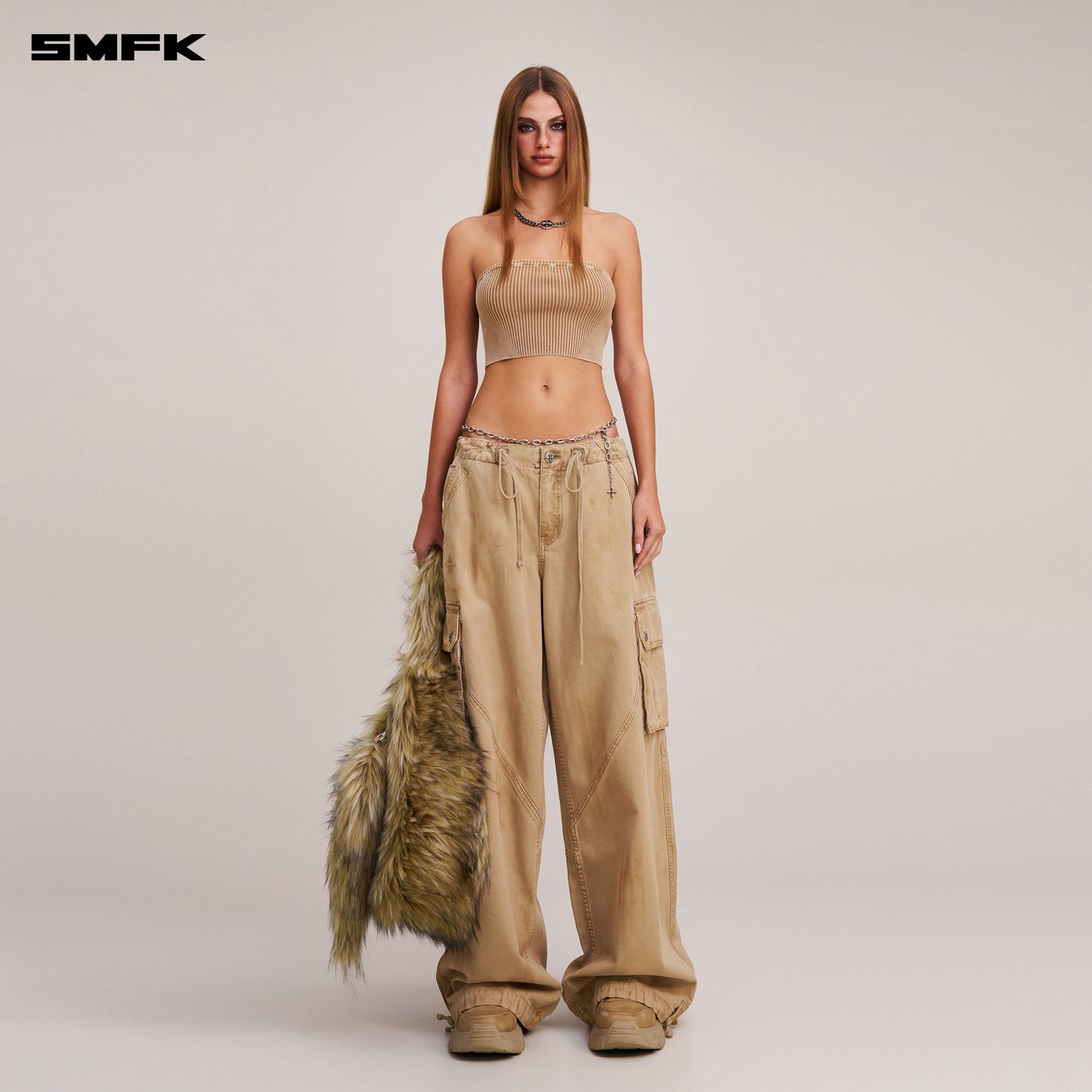 VINTAGE-SAVAGE KNIT BUSTIER/STONE WASH/ VANISH SAND