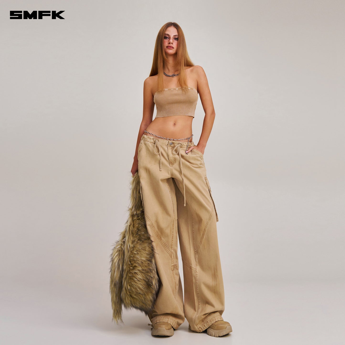VINTAGE-SAVAGE KNIT BUSTIER/STONE WASH/ VANISH SAND