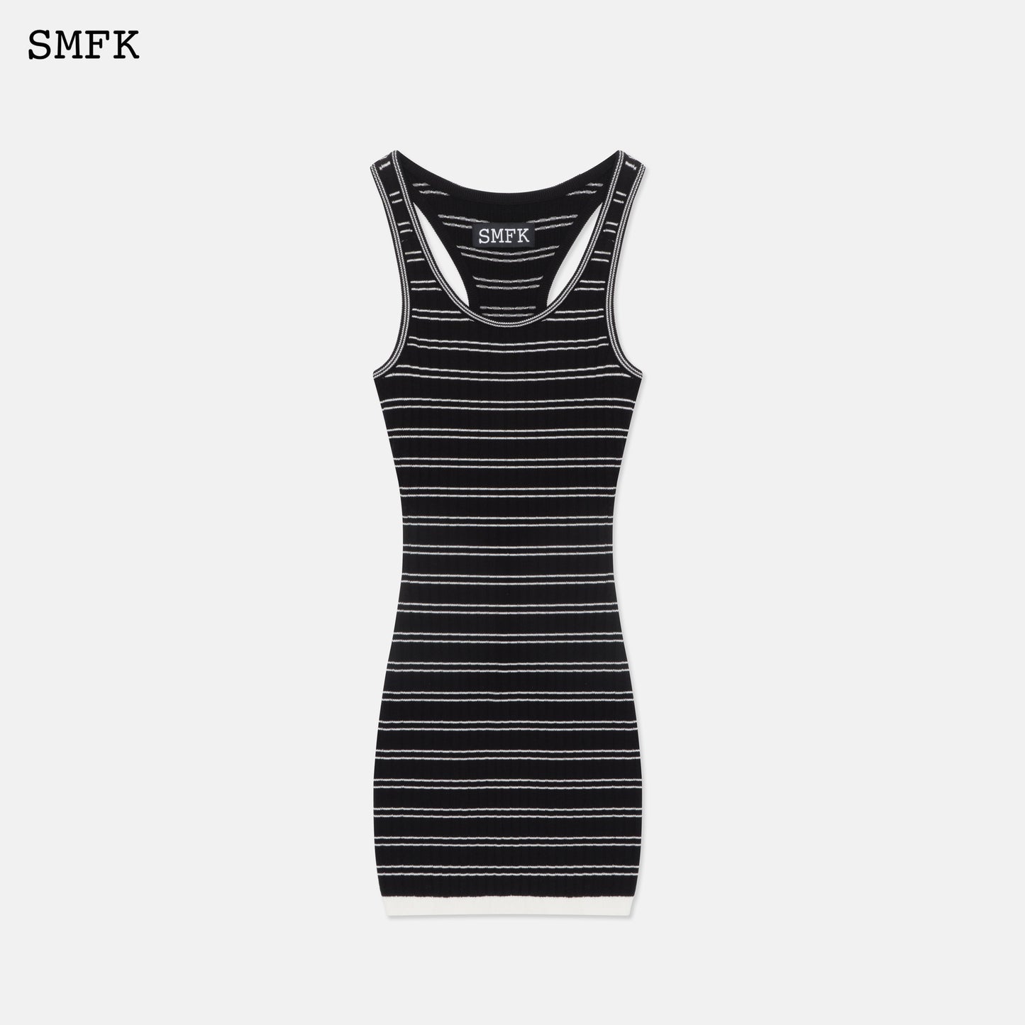 Retro Campus Striped Sports Tank Dress Black