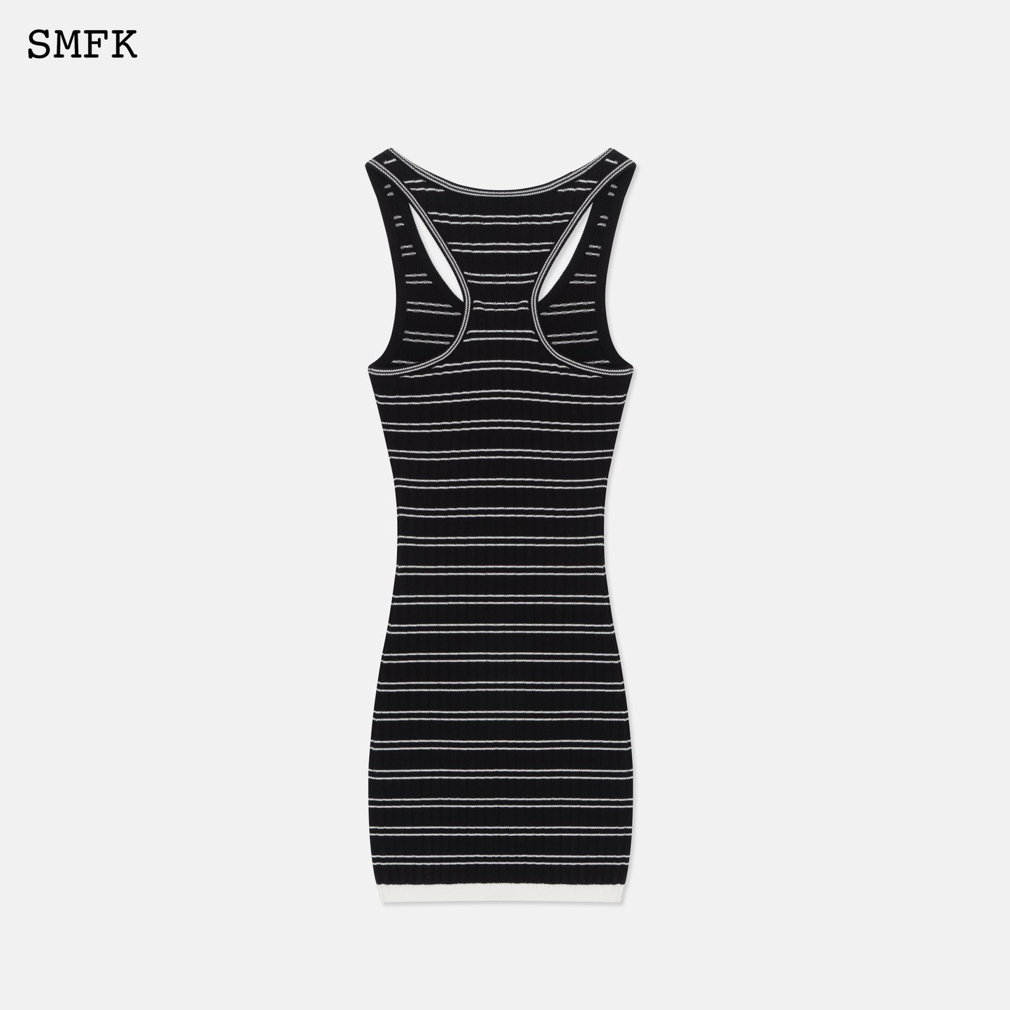 Retro Campus Striped Sports Tank Dress Black