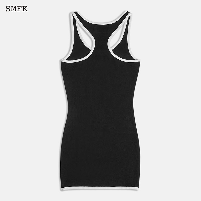 COMPASS VINTAGE TENNIS TANK DRESS BLACK