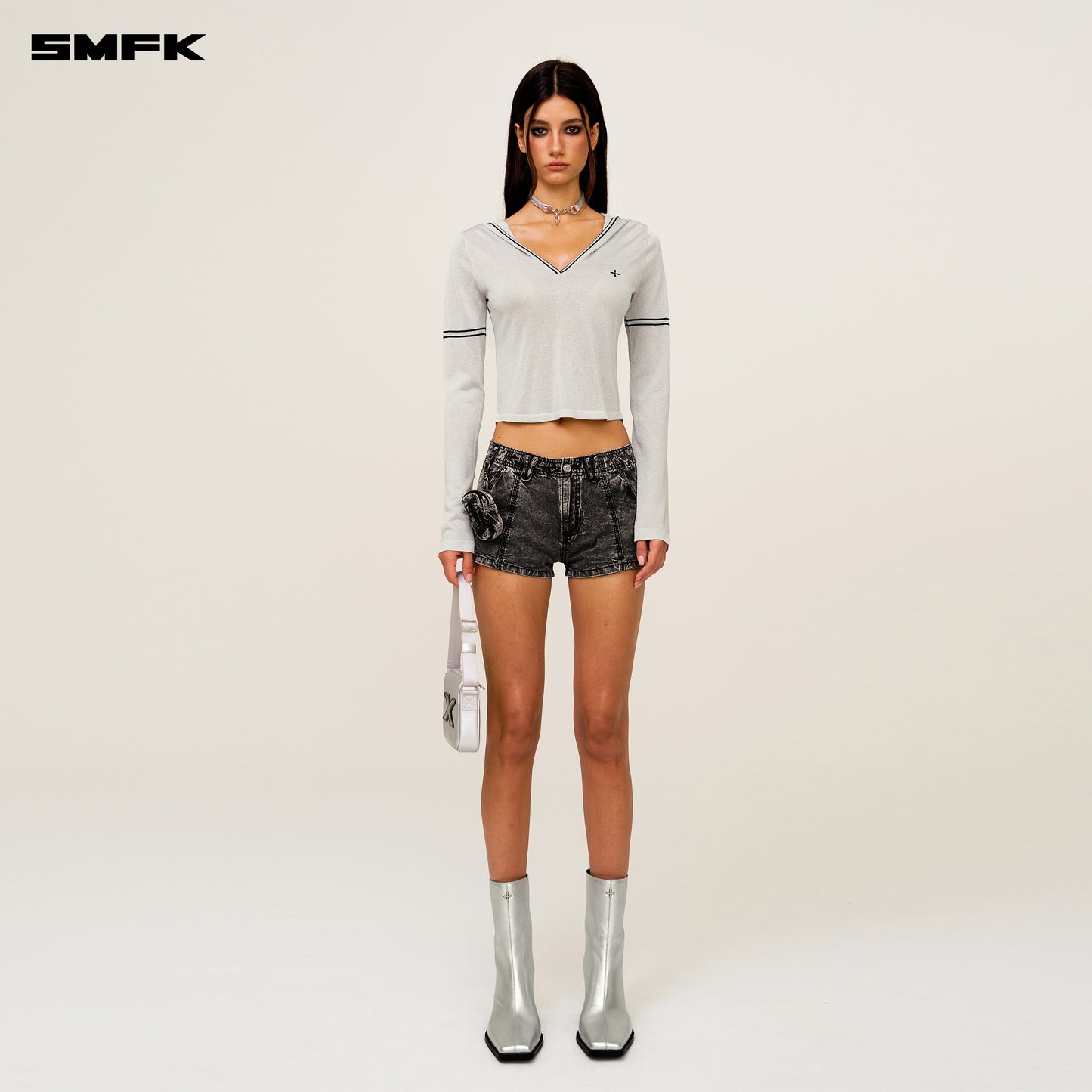 Future Nebula Knitting Hoodie Nebula Silver