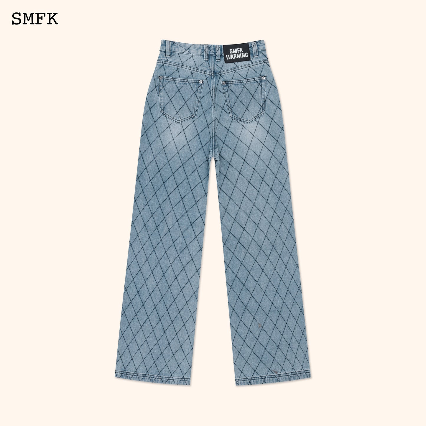 Wild World Wilderness Fence Wide Leg Jeans Blue Denim Fence