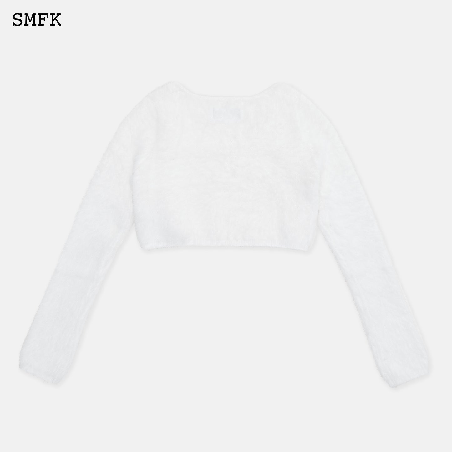 PANDA WOOL SHORT CARDIGAN WHITE