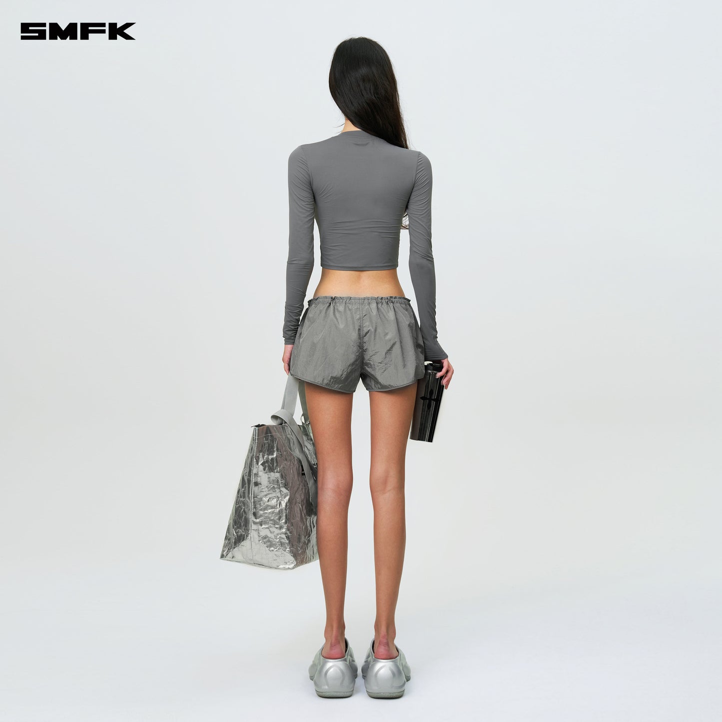 Compass Hug Embrace Skin Slimming Top Cement Gray