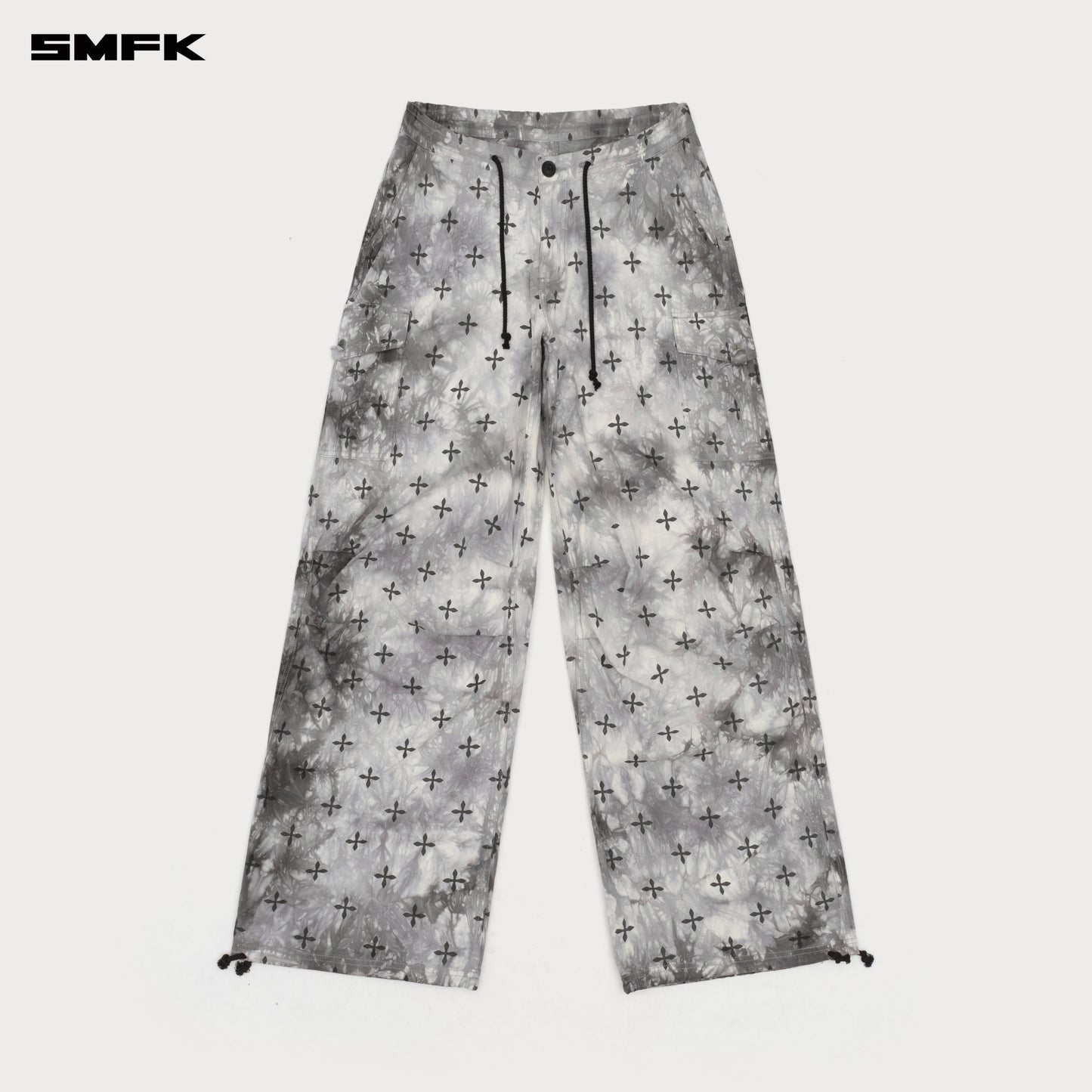 Compass Ink Garden Tie-Dye Hunting Paratrooper Pants Black and White