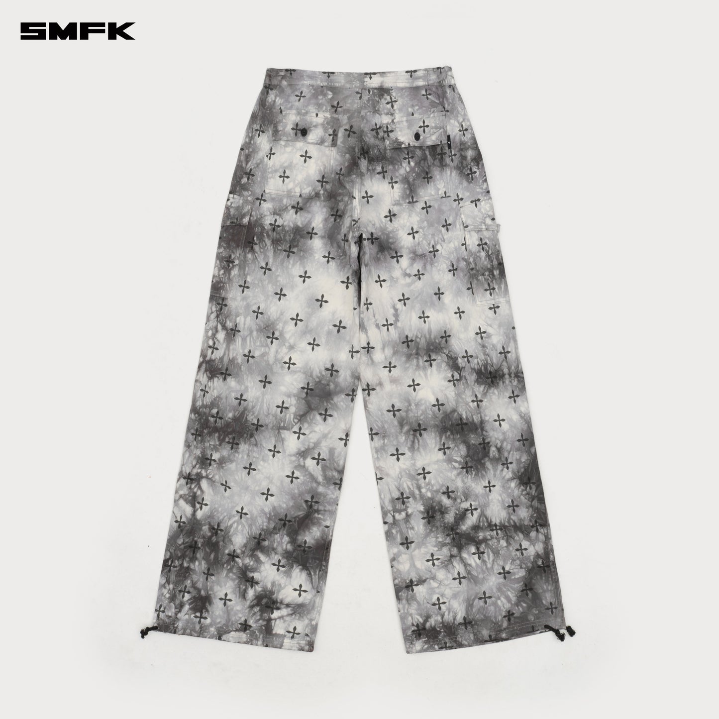 Compass Ink Garden Tie-Dye Hunting Paratrooper Pants Black and White