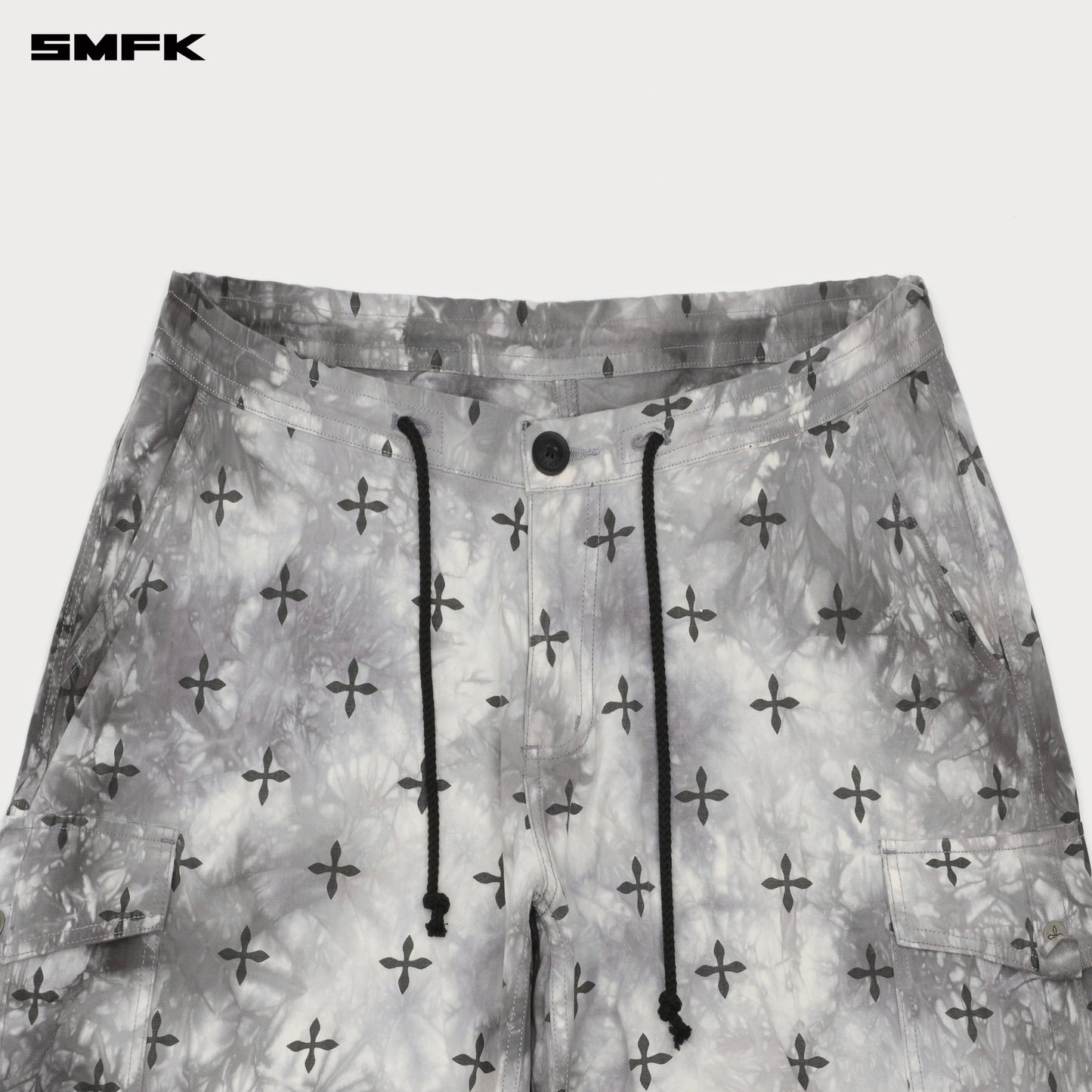Compass Ink Garden Tie-Dye Hunting Paratrooper Pants Black and White